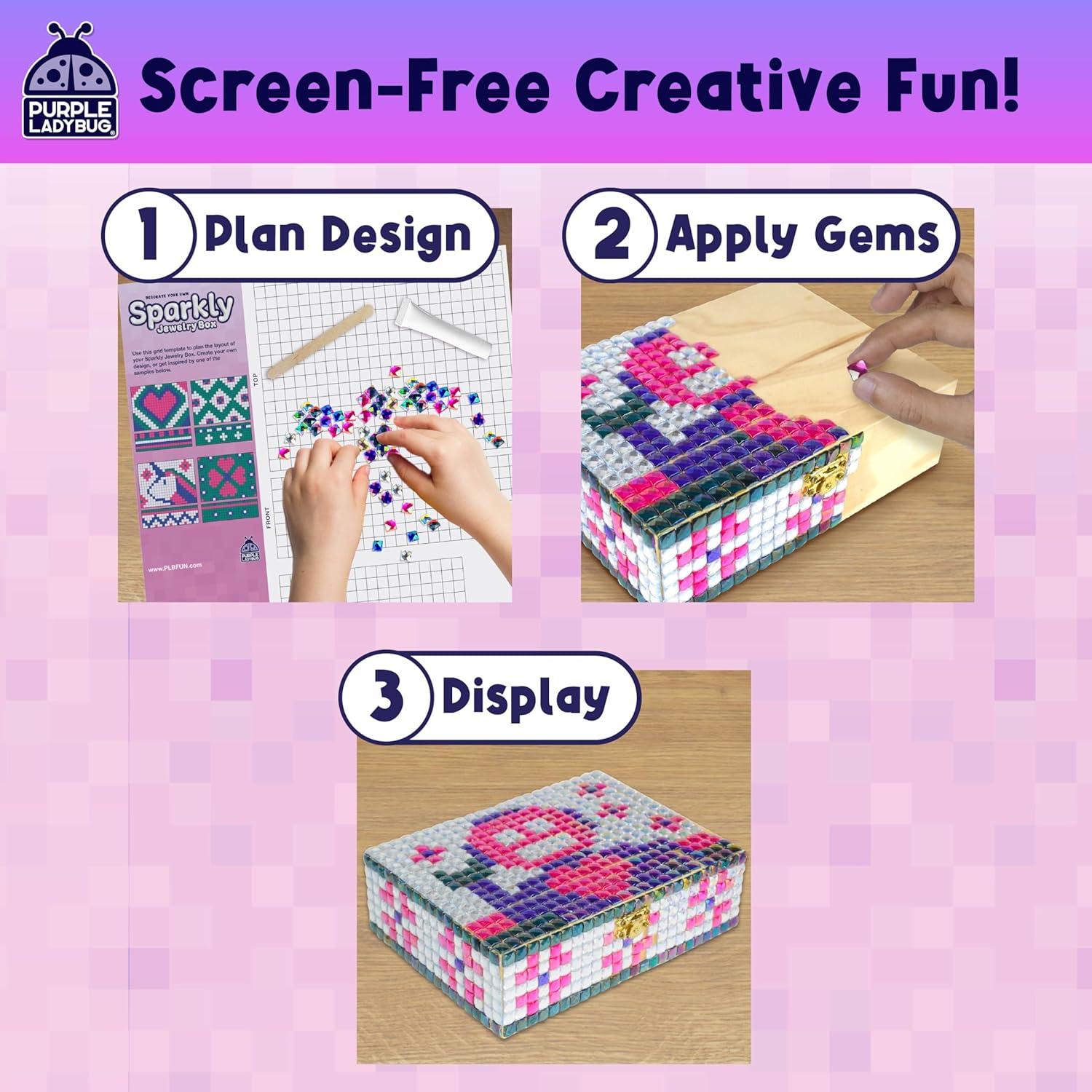 Kit de Manualidades Caja de Joyas Purple Ladybug con Gemas