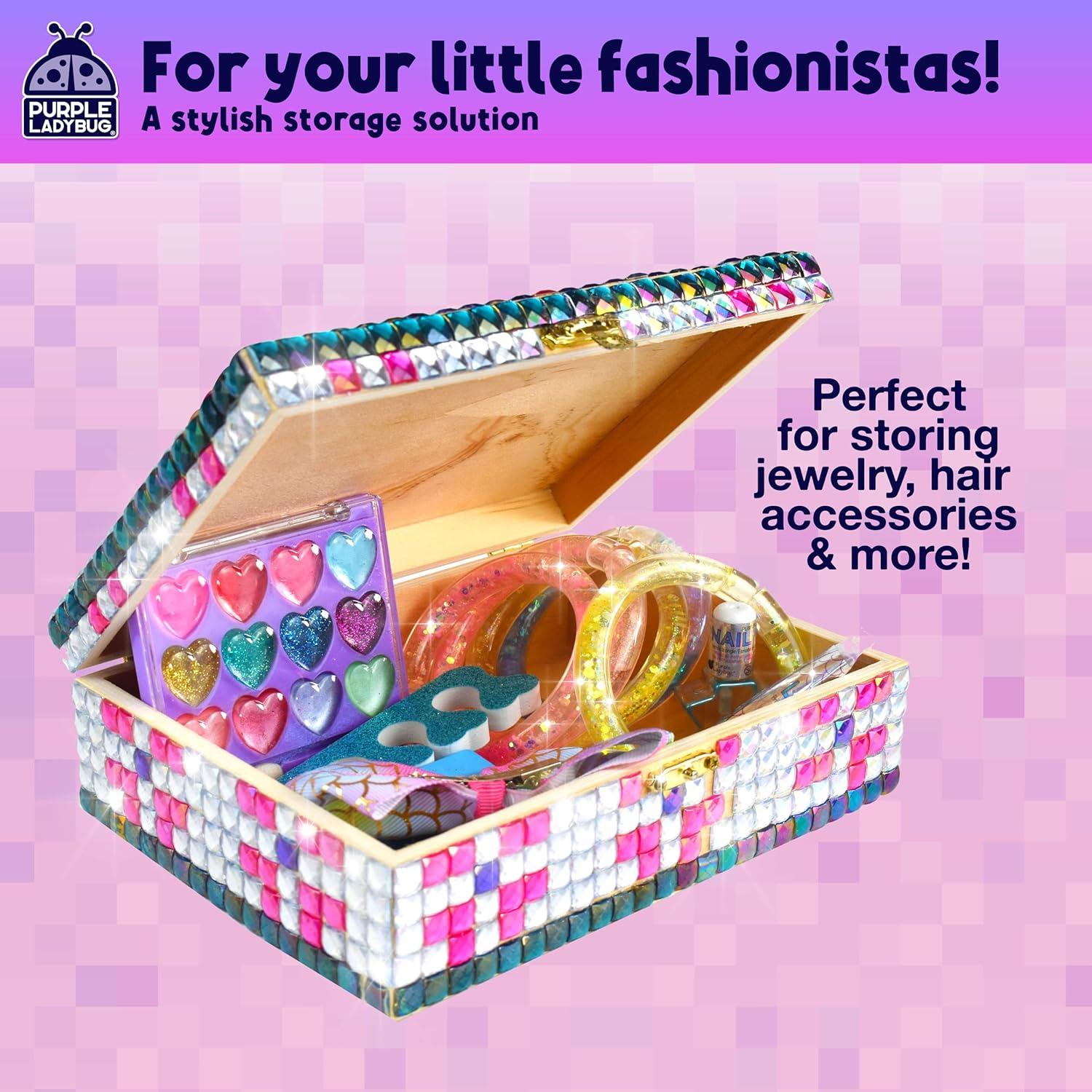 Kit de Manualidades Caja de Joyas Purple Ladybug con Gemas