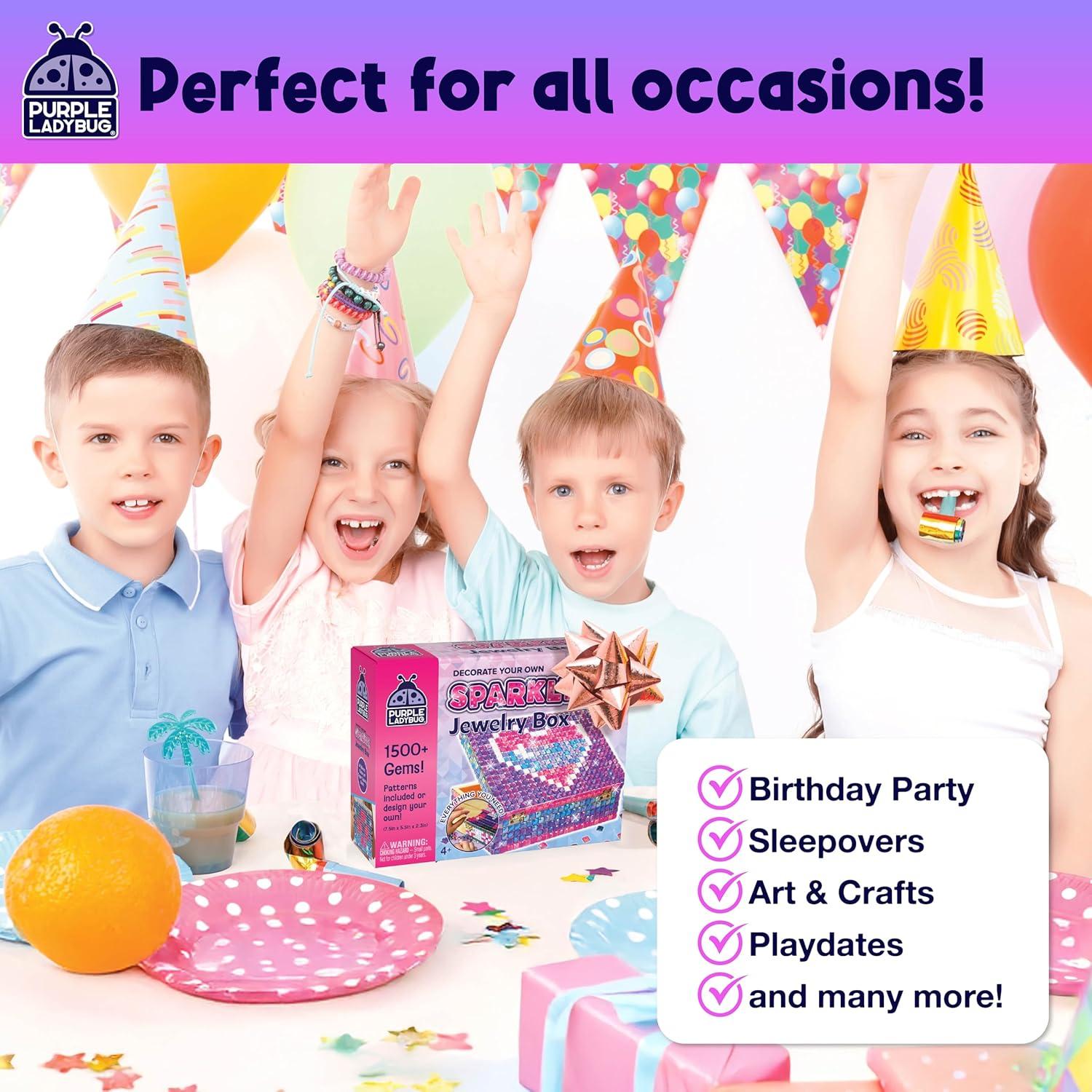 Kit de Manualidades Caja de Joyas Purple Ladybug con Gemas