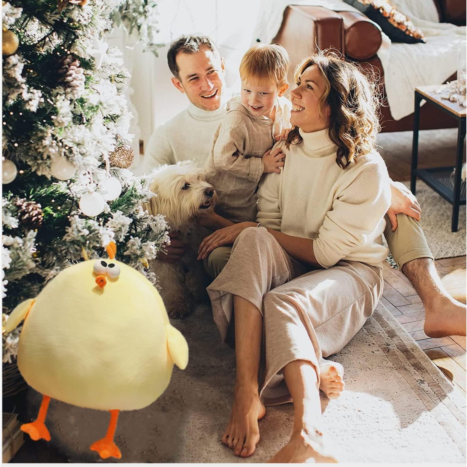 Almohada de Peluche Gallina Maomoto 45 cm Suave Amarilla