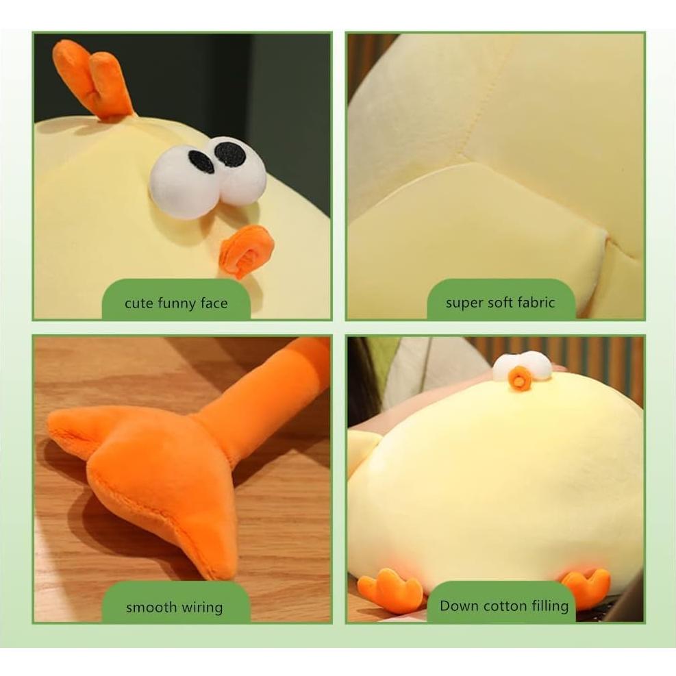Almohada de Peluche Gallina Maomoto 45 cm Suave Amarilla