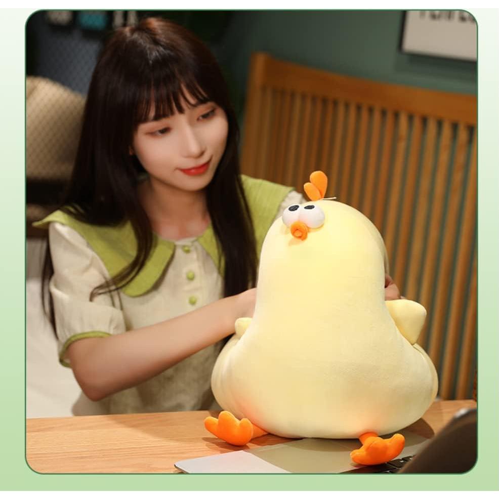 Almohada de Peluche Gallina Maomoto 45 cm Suave Amarilla