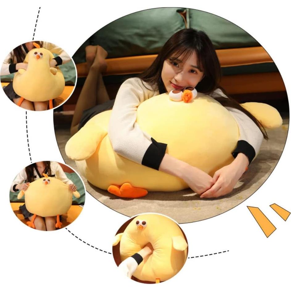 Almohada de Peluche Gallina Maomoto 45 cm Suave Amarilla