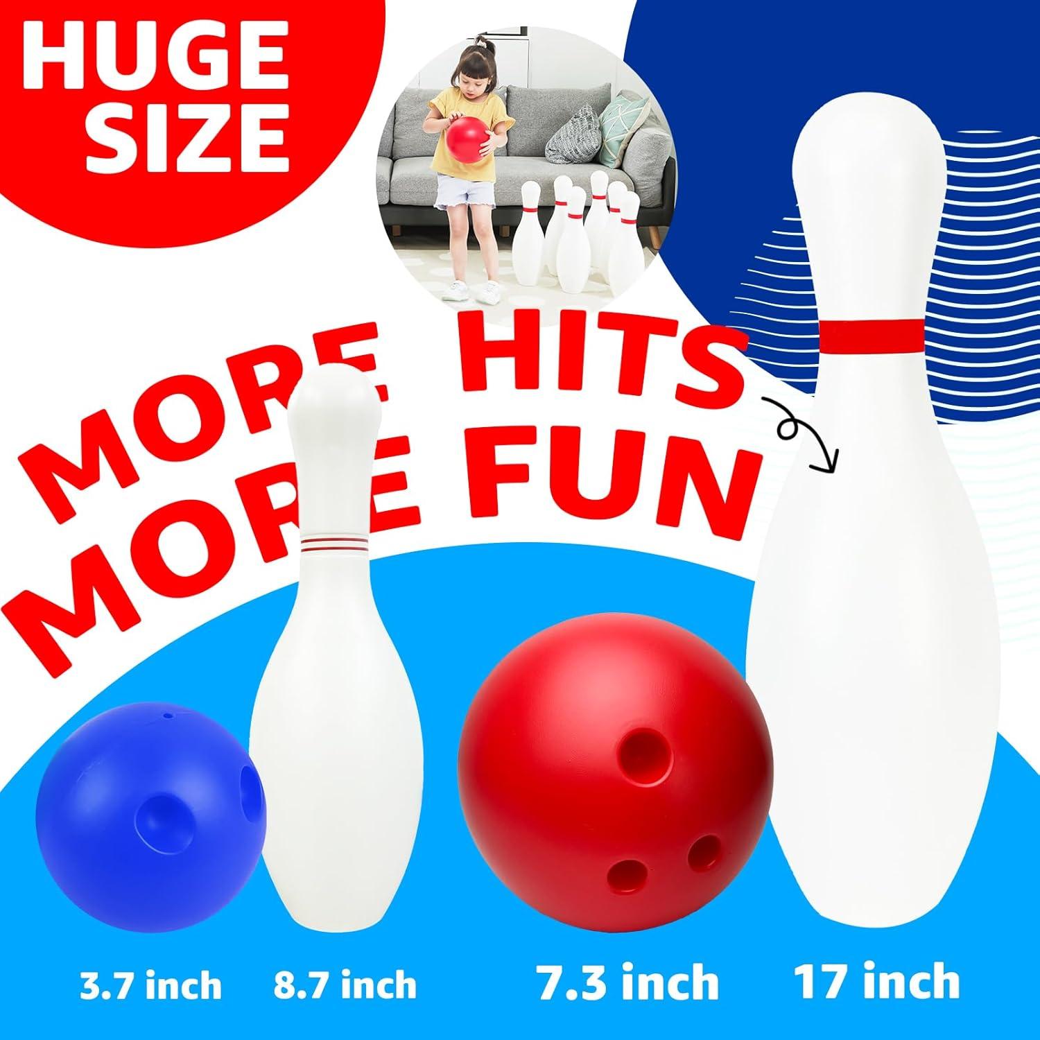 Set de Bolos Gigante 6 Pines y 2 Bolas - Juguetes para Niños 5+