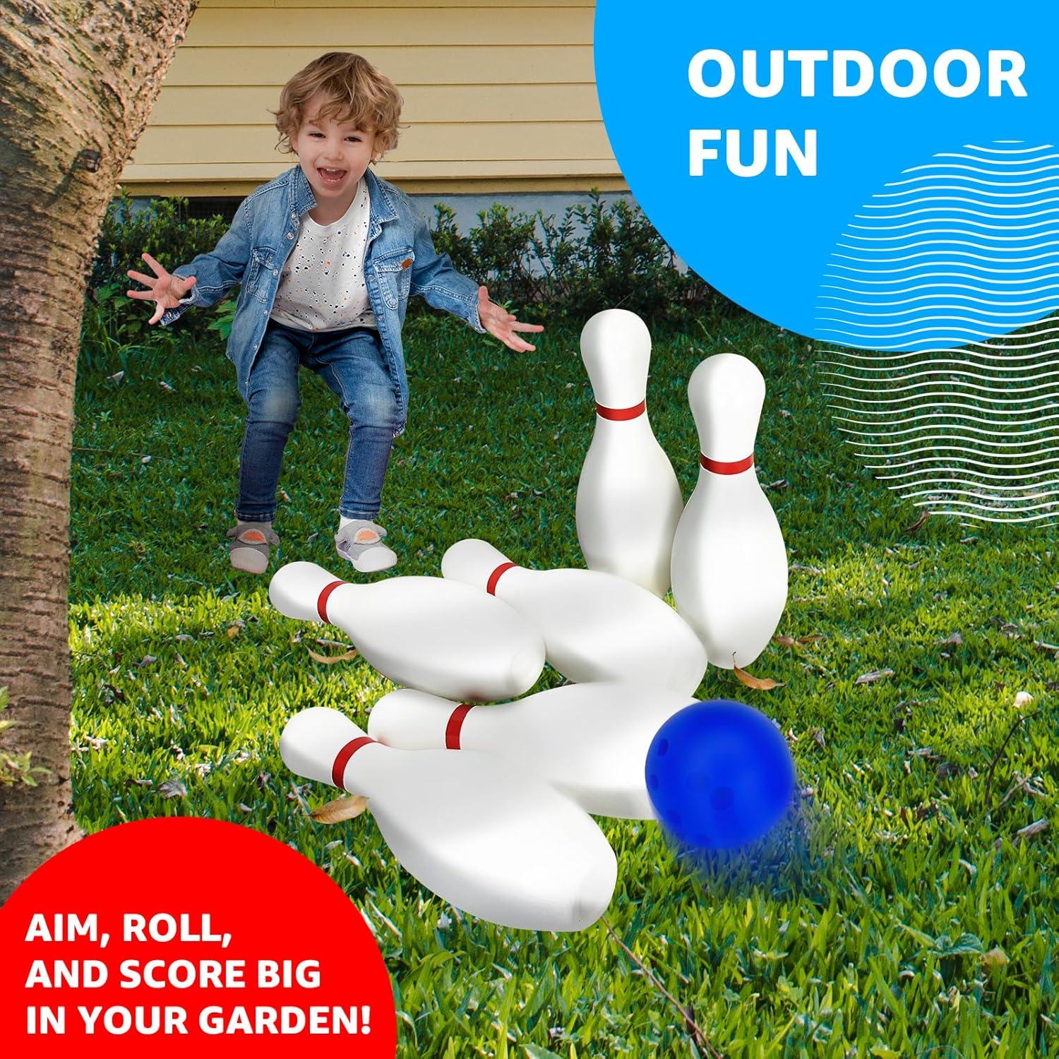 Set de Bolos Gigante 6 Pines y 2 Bolas - Juguetes para Niños 5+