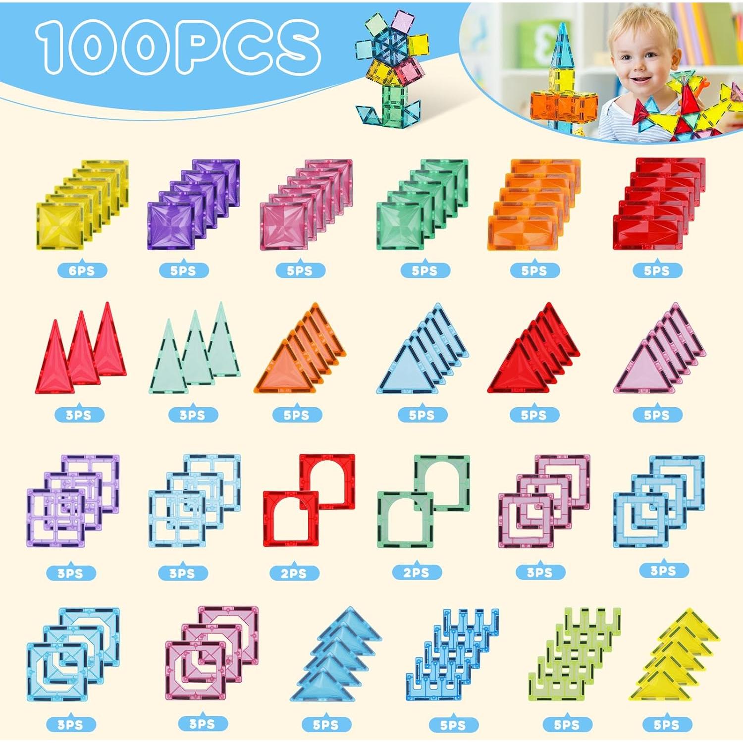 Set de Azulejos Magnéticos 100PCS Paaxido Diamante 4D