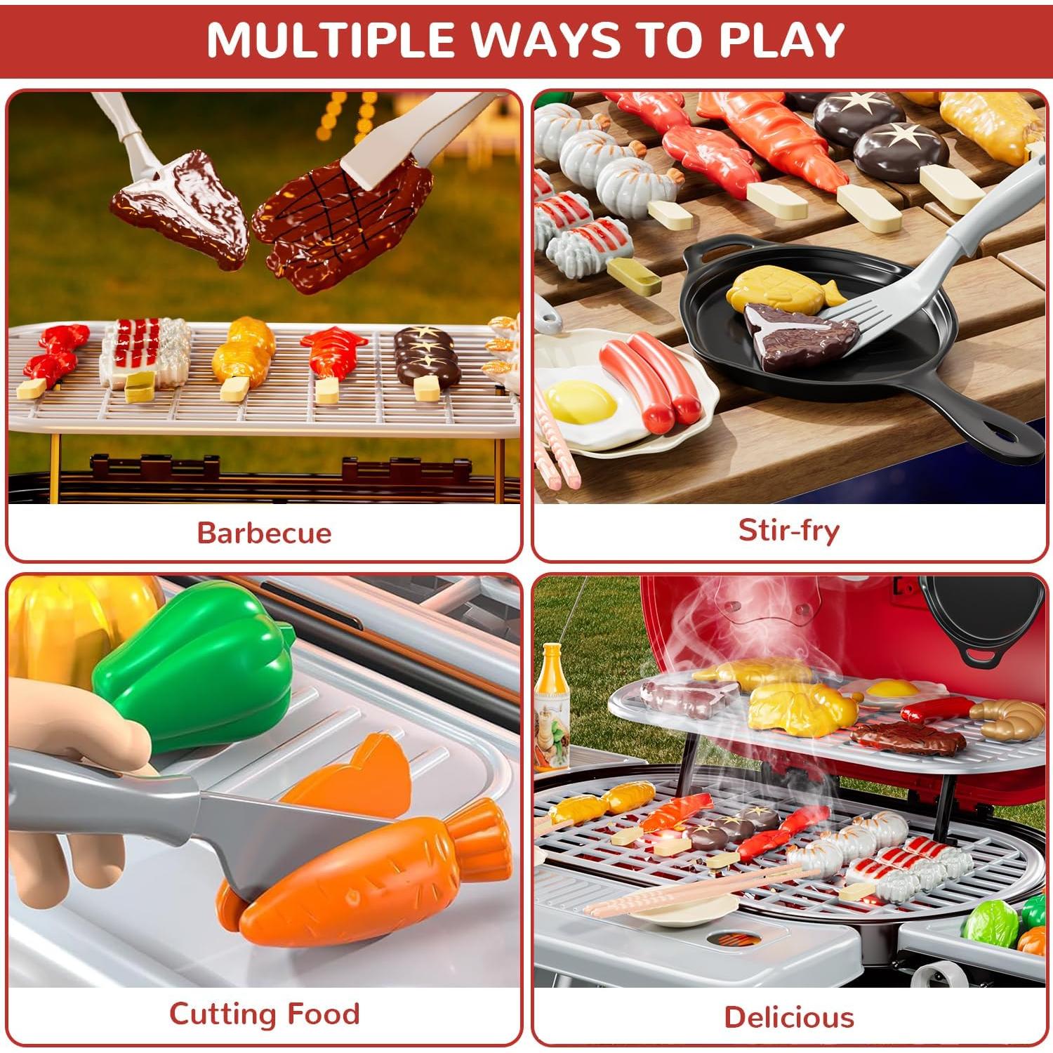 Juego de Parrilla BBQ para Niños Yiwsnust - 69 Piezas Interactivas