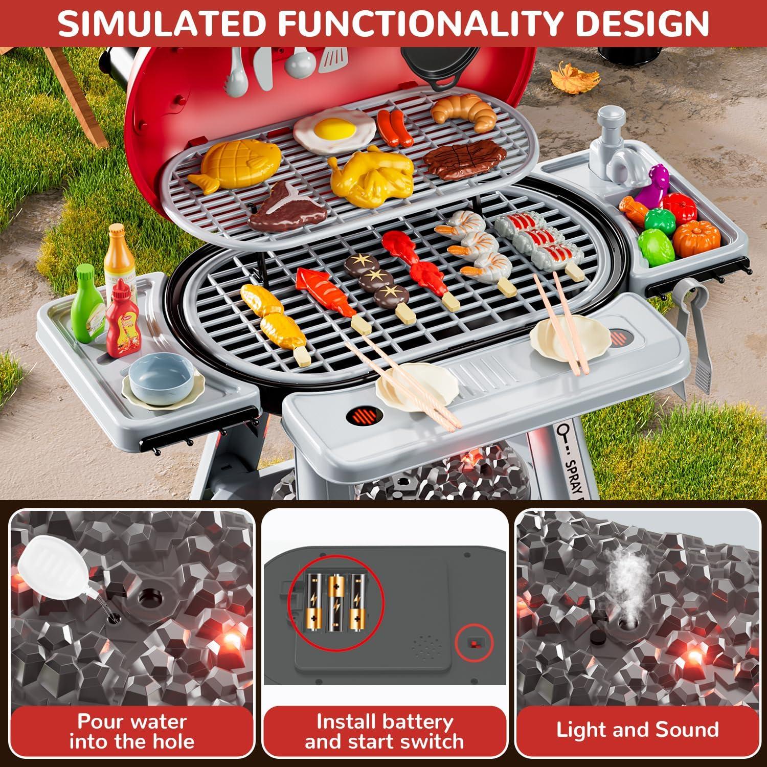 Juego de Parrilla BBQ para Niños Yiwsnust - 69 Piezas Interactivas