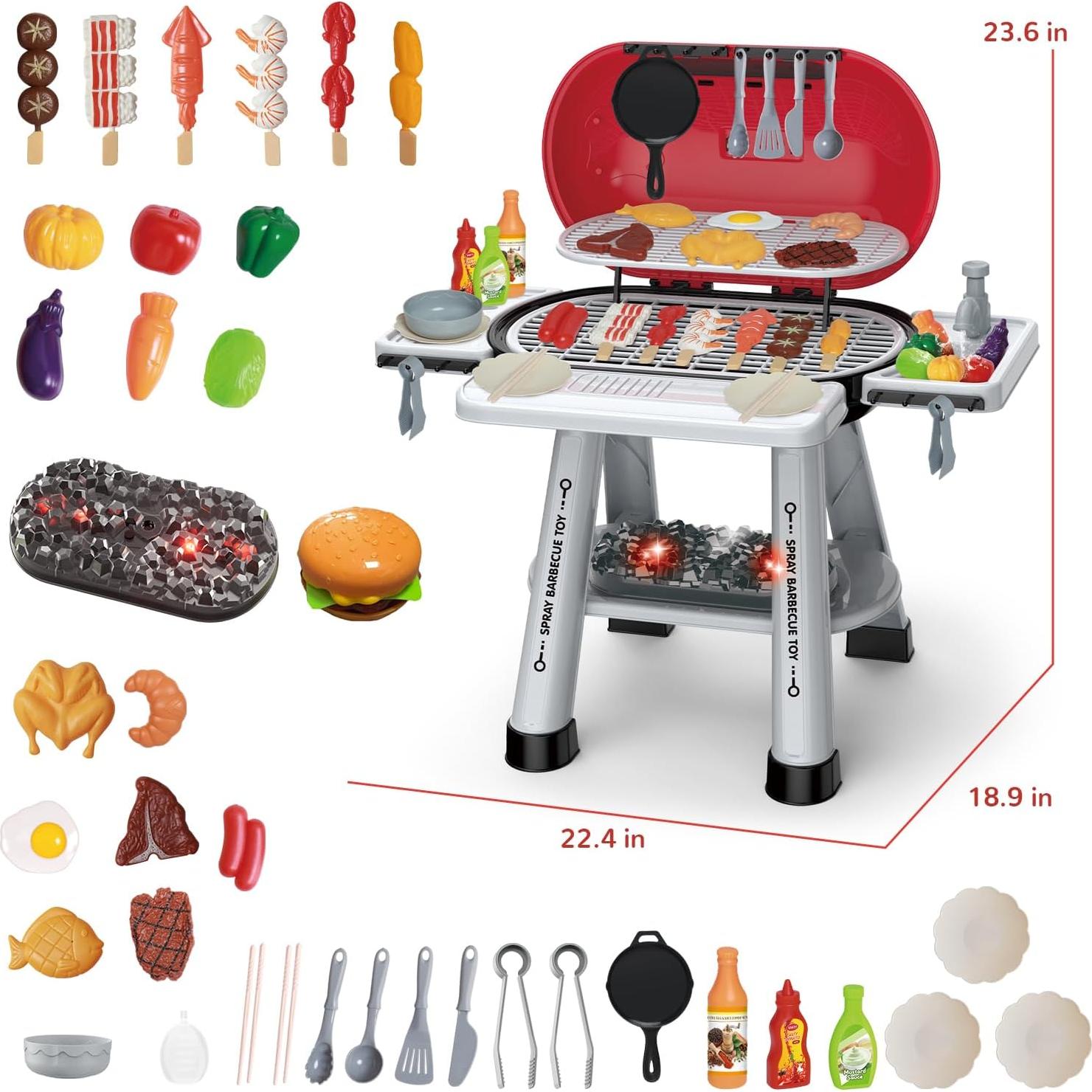 Juego de Parrilla BBQ para Niños Yiwsnust - 69 Piezas Interactivas