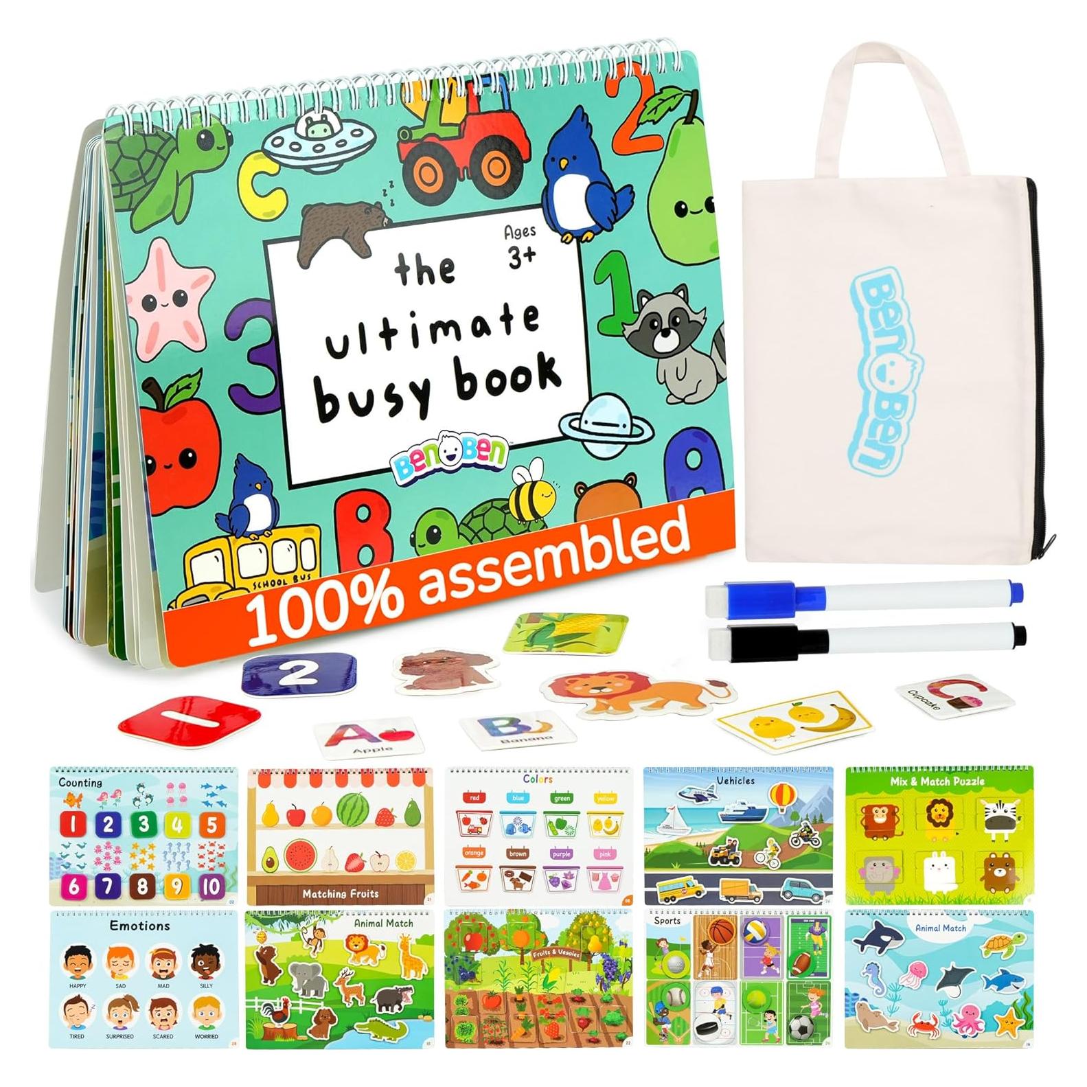 Libro Ocupado Montessori LotFancy 30 Páginas Actividades 3-8 Años