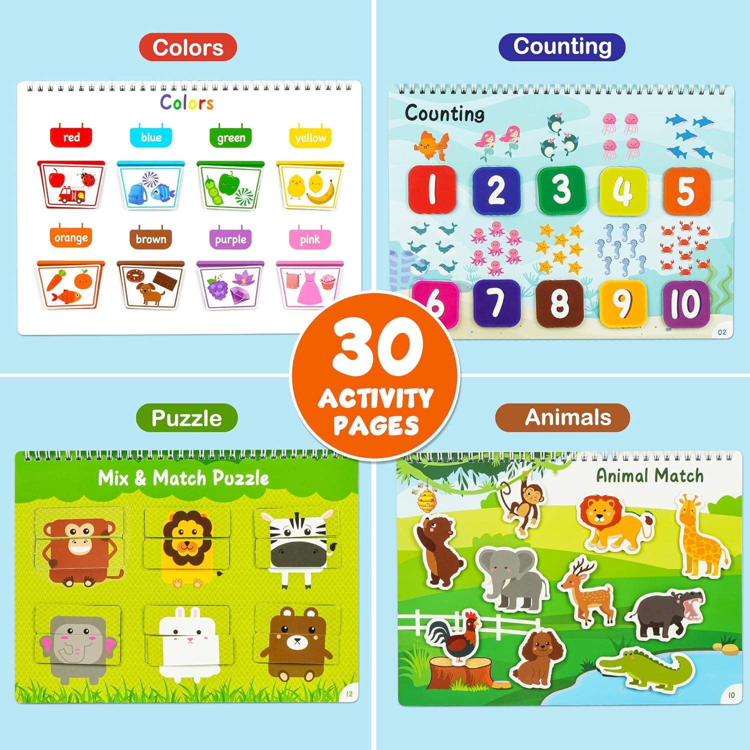 Libro Ocupado Montessori LotFancy 30 Páginas Actividades 3-8 Años