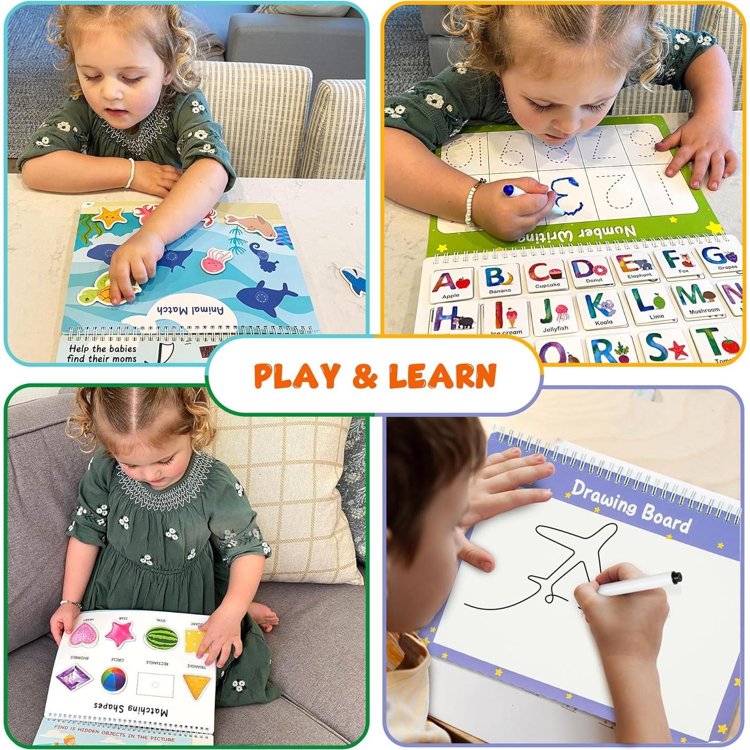 Libro Ocupado Montessori LotFancy 30 Páginas Actividades 3-8 Años