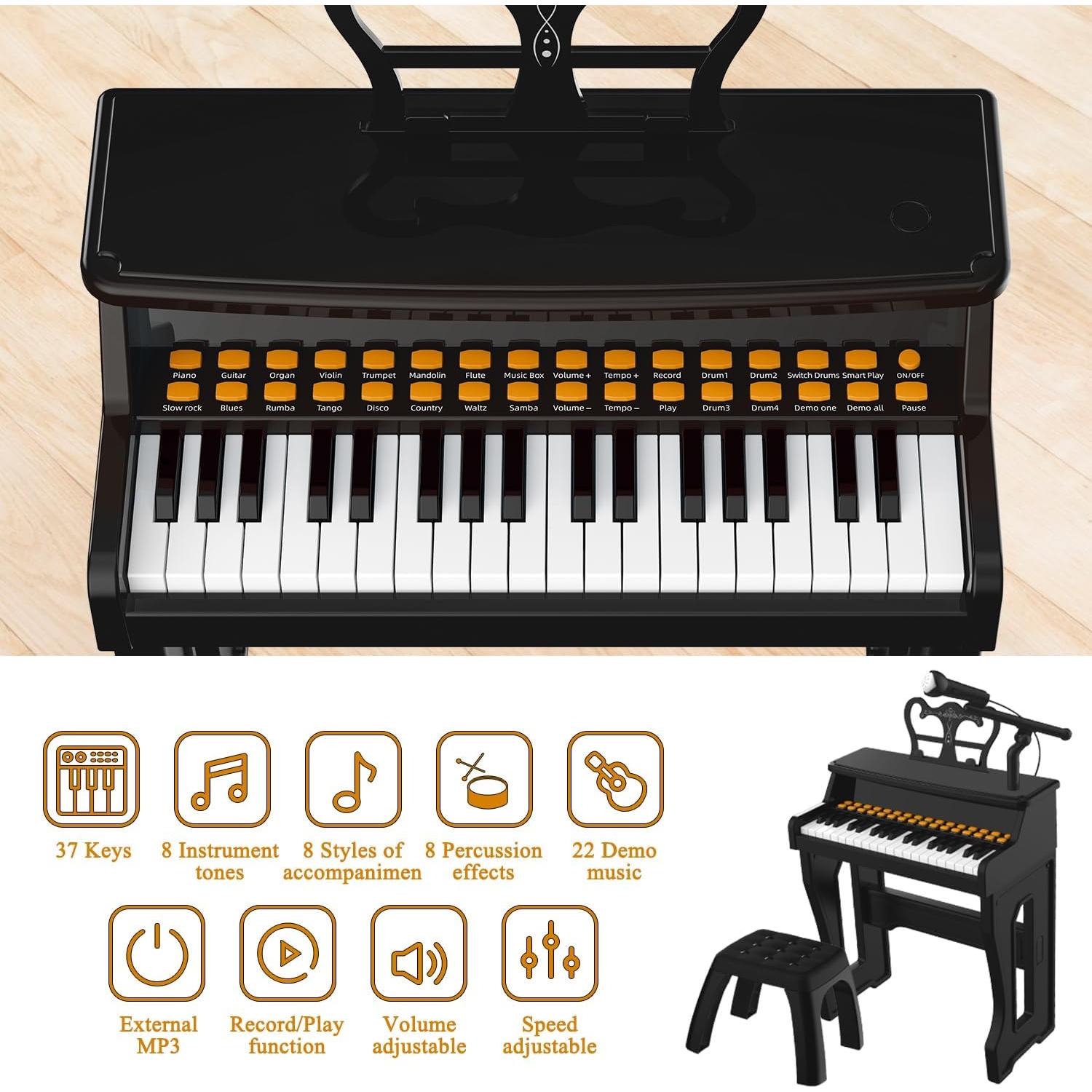 Piano de Teclado Eléctrico Dollox 37 Teclas para Niños