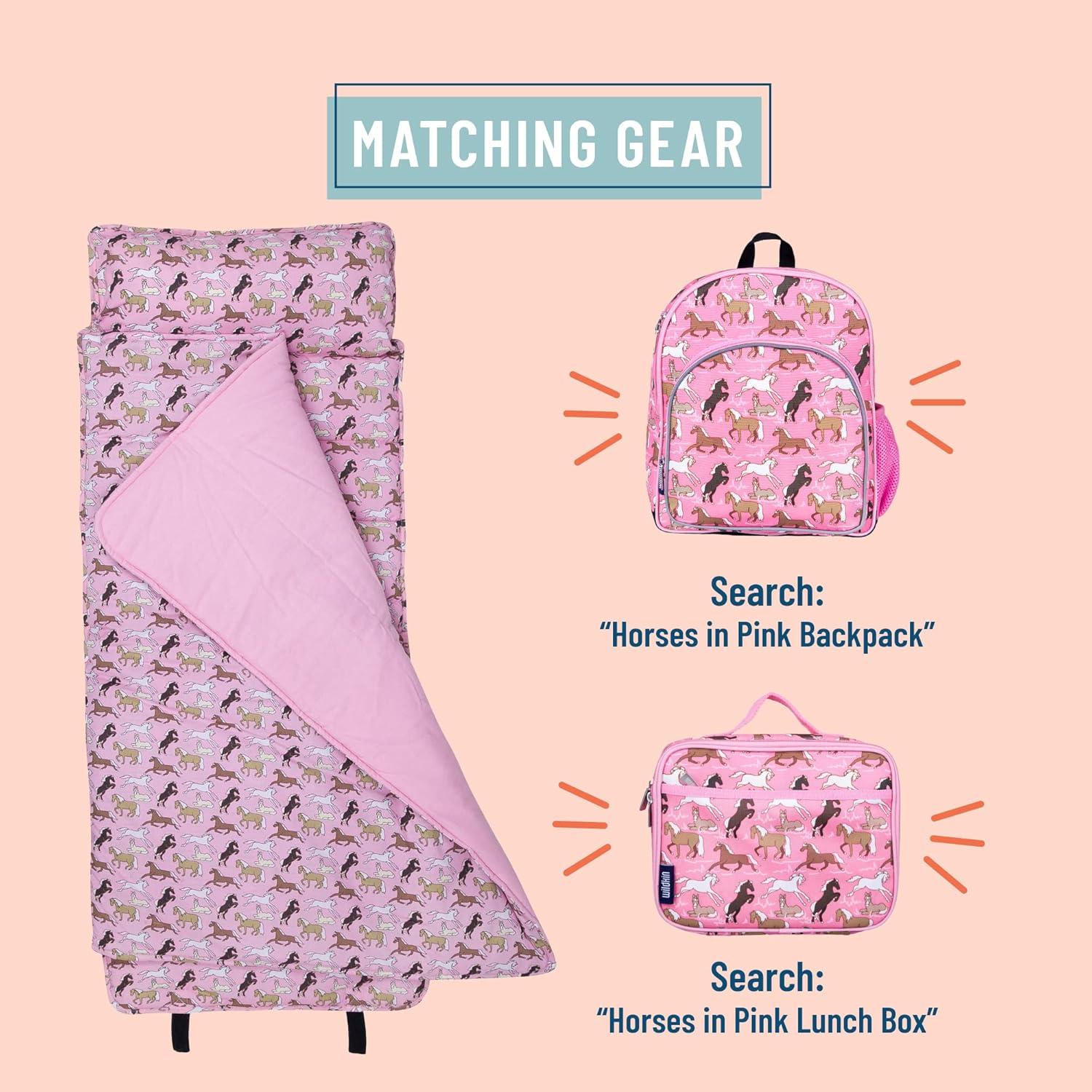 Manta de Siesta Original Wildkin Caballos en Rosa 127x51cm