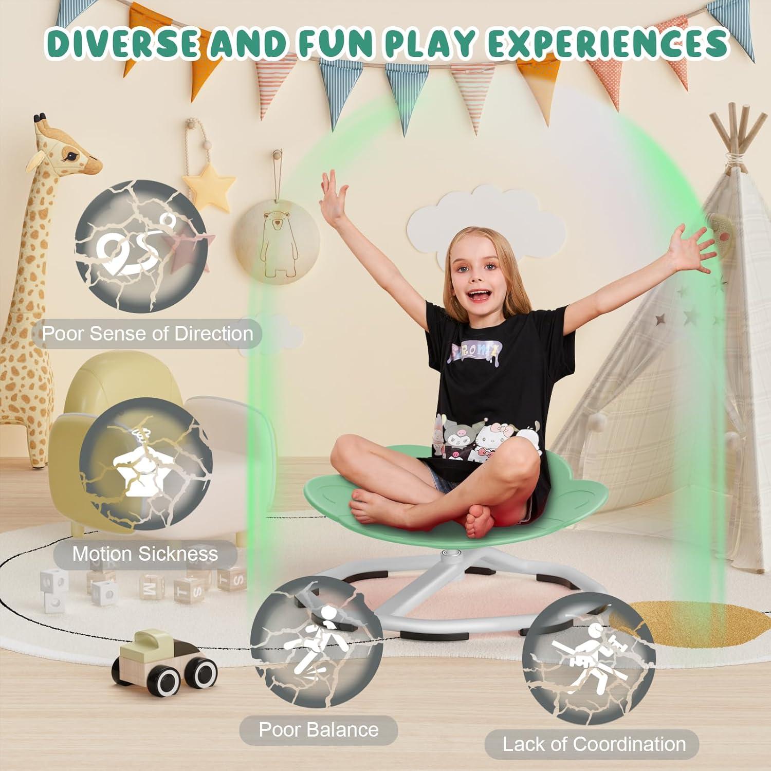 Silla Giratoria Sensorial Qusases para Niños Verde 99.79 kg