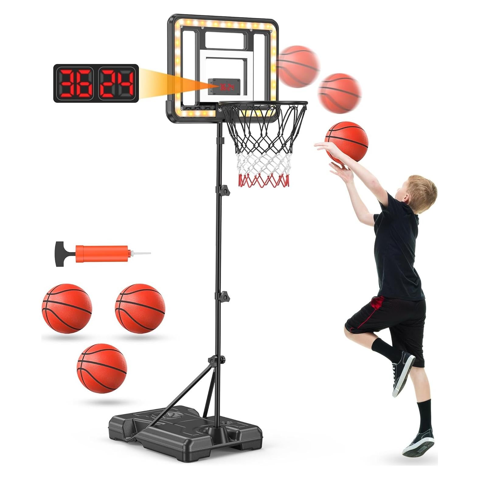 Aro de Baloncesto Ajustable Flybakiz para Niños 0.91 a 1.77 m