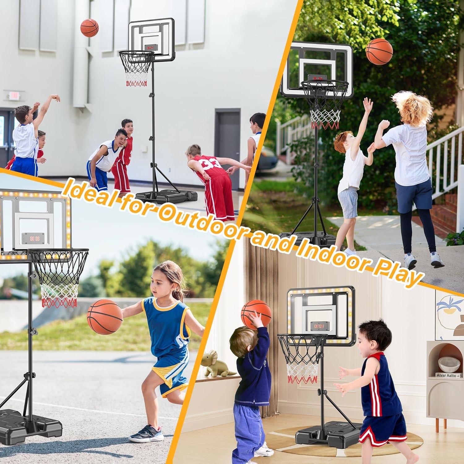 Aro de Baloncesto Ajustable Flybakiz para Niños 0.91 a 1.77 m