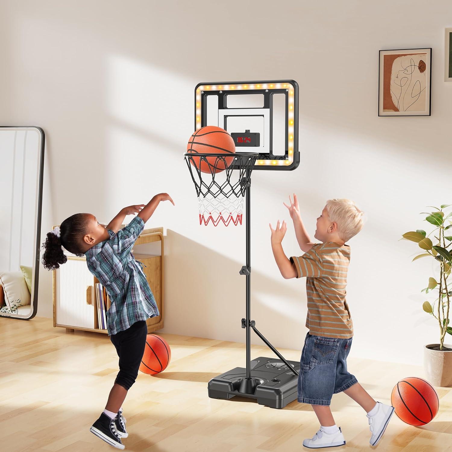 Aro de Baloncesto Ajustable Flybakiz para Niños 0.91 a 1.77 m