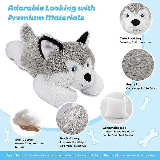 Animal de Peluche con Peso Husky 68.6 cm 2.04 kg Bobbie & Laxi