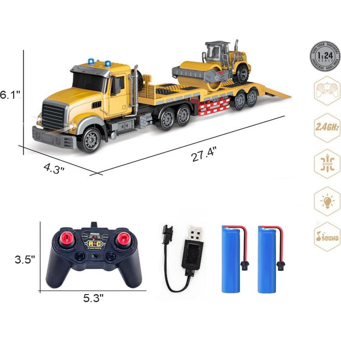 Camión Semi Remoto Shantou 1:24 con Sonido y Luces