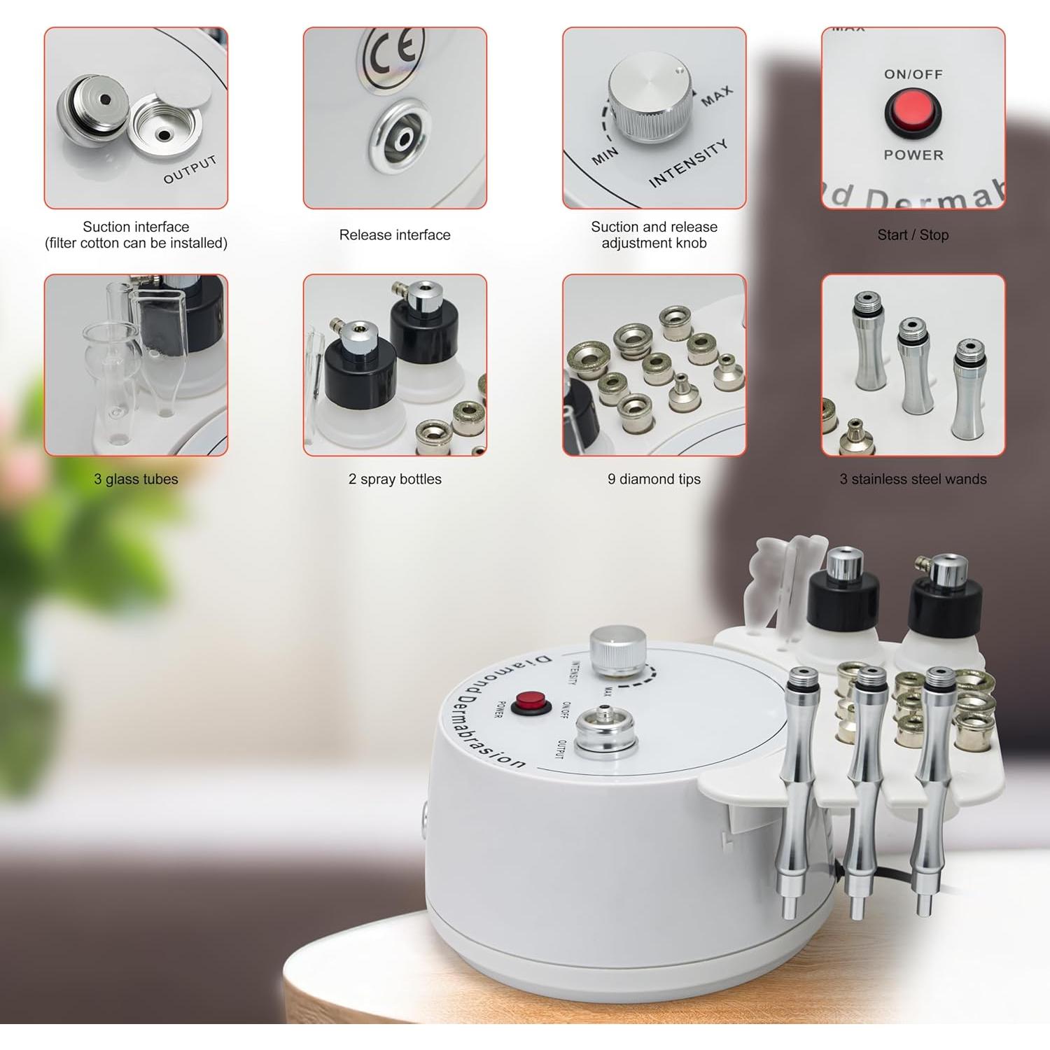 Máquina de Microdermoabrasión de Diamante Elitzia ETNF108 3 en 1