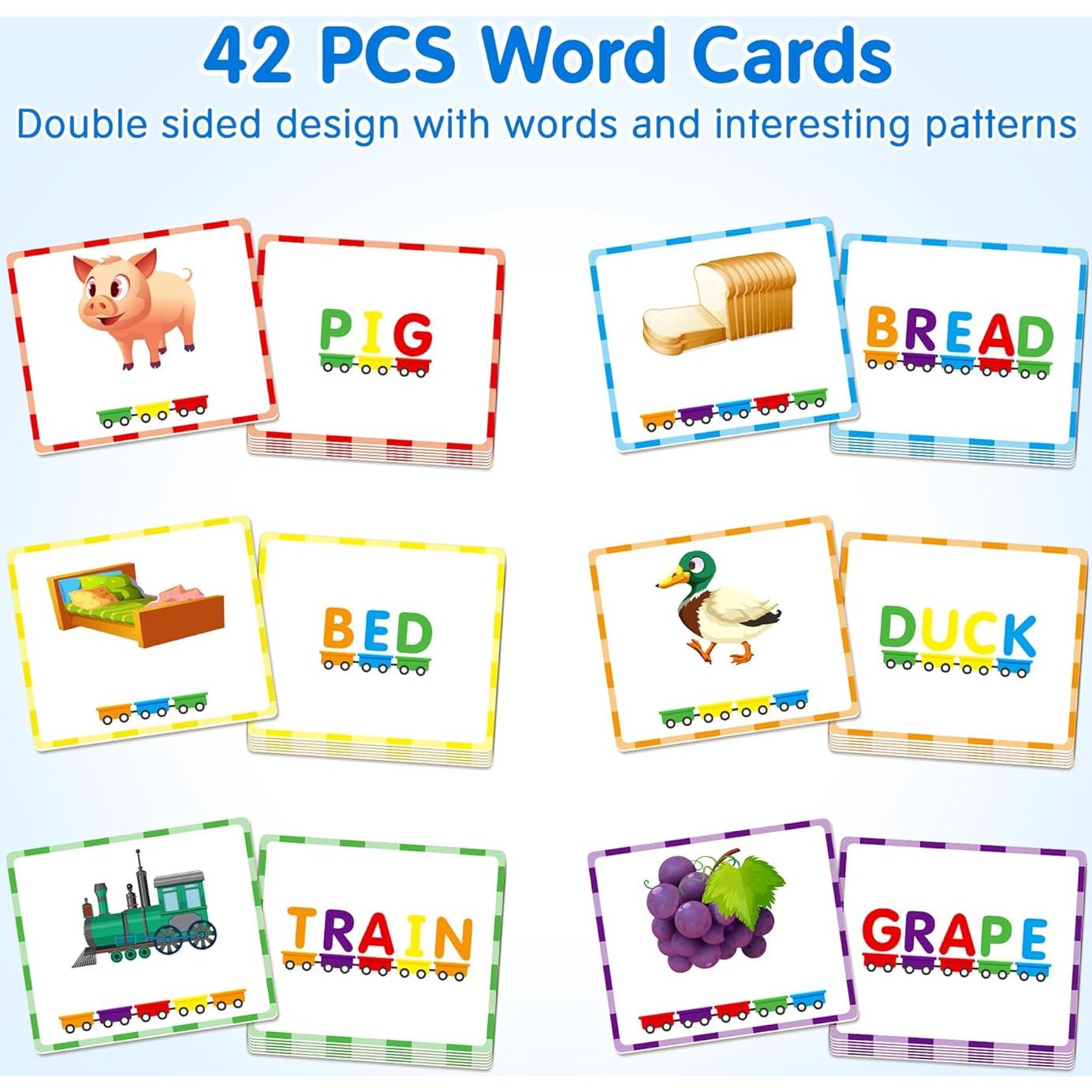 Juego de tren de letras magnético Helsort 27 piezas educativo