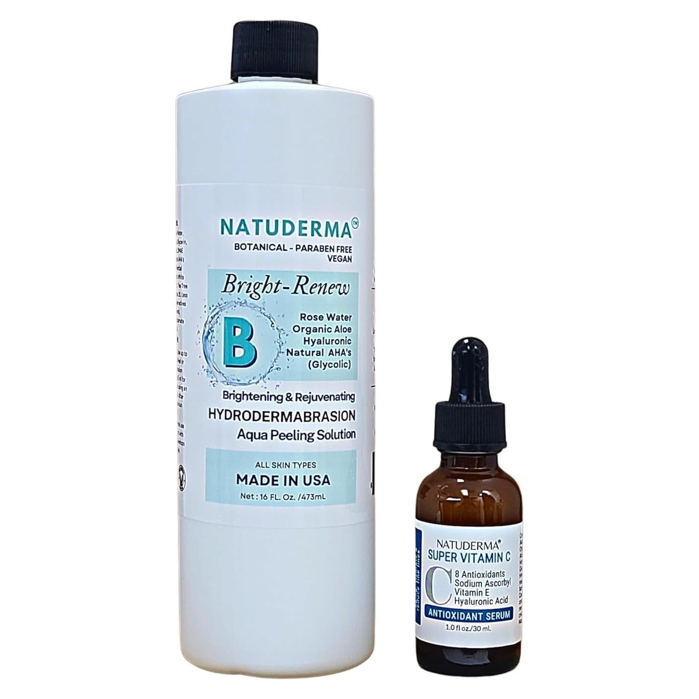 Conjunto Hidrodermoabrasión Natuderma 473ml + Suero Vitamina C 30ml