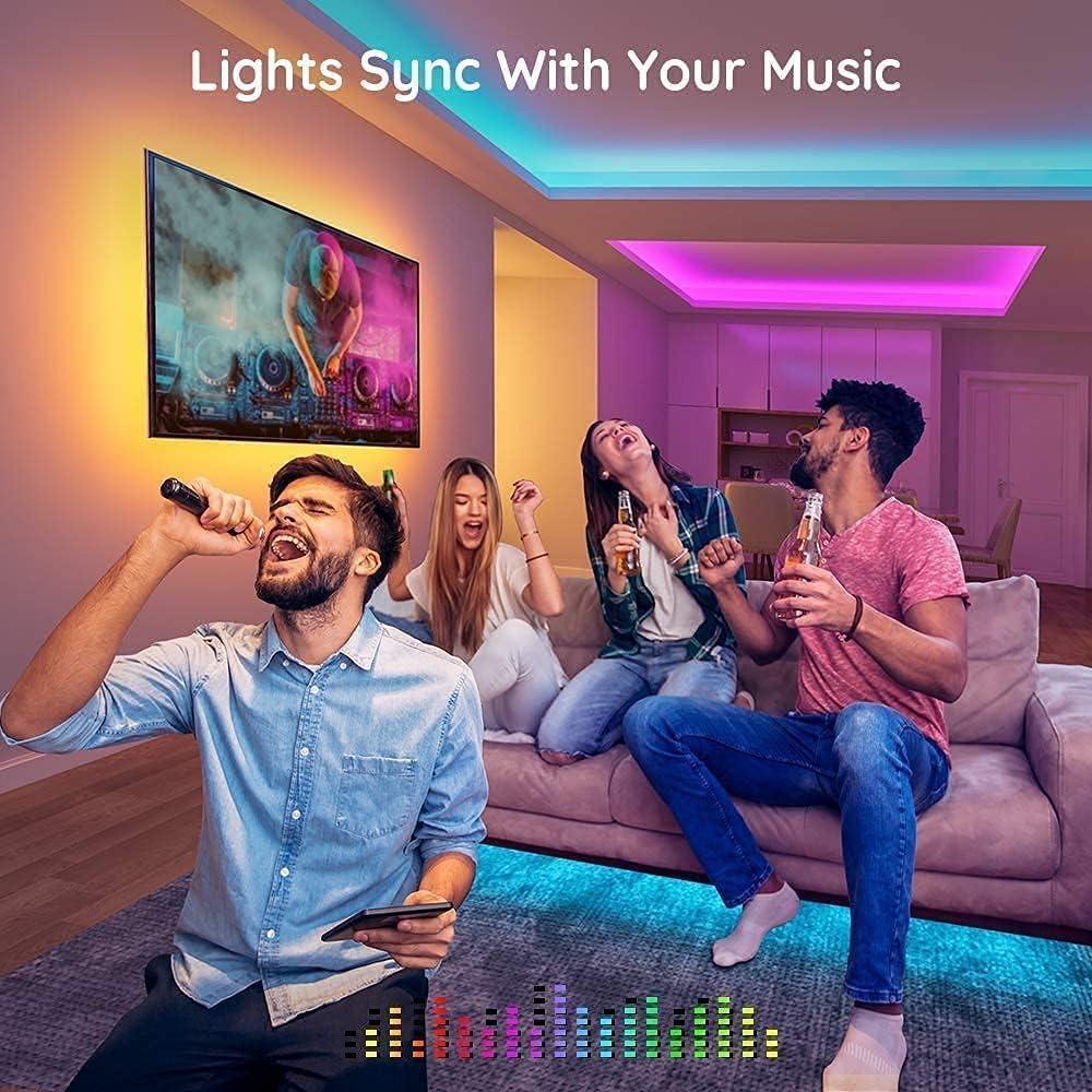 Tira LED RGB 10m KUMQUAT Control Bluetooth Sincronización Música