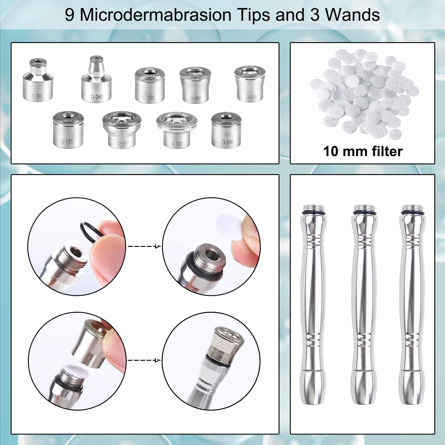 Kit de Microdermoabrasión ZEIZOMZER con 9 Consejos y Filtros