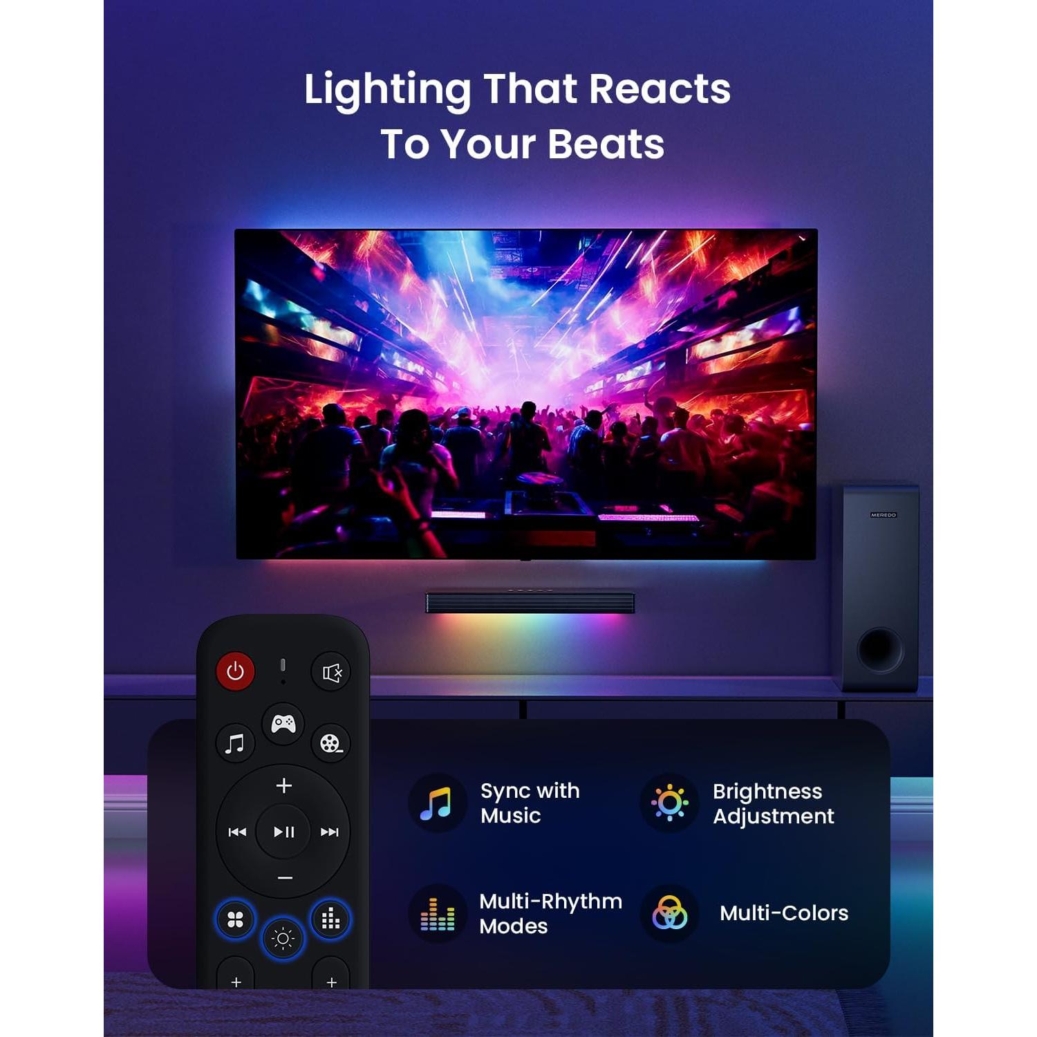 Barra de Sonido MEREDO G38 3.1CH con Subwoofer RGB