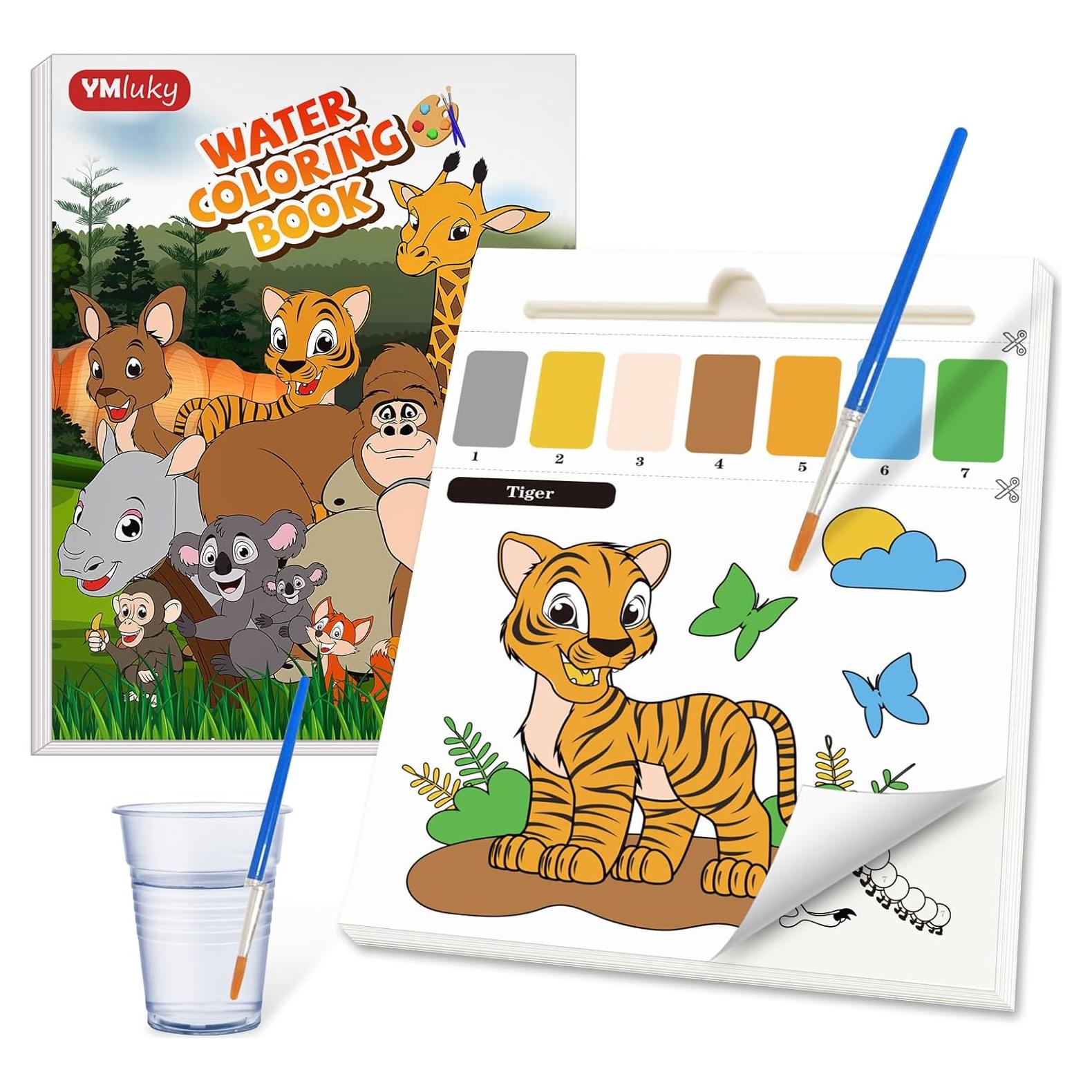 Libro para Pintar con Agua YMluky Animales del Bosque