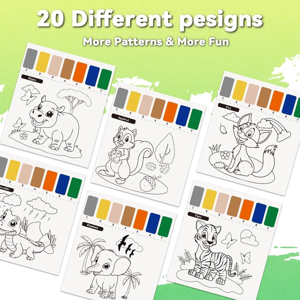 Libro para Pintar con Agua YMluky Animales del Bosque