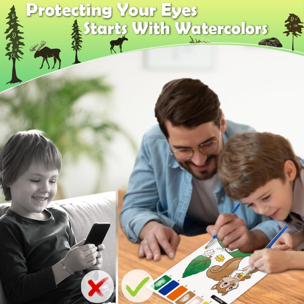 Libro para Pintar con Agua YMluky Animales del Bosque