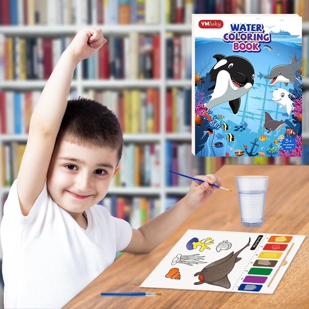 Libro para Pintar con Agua YMluky Animales Marinos 20 Páginas