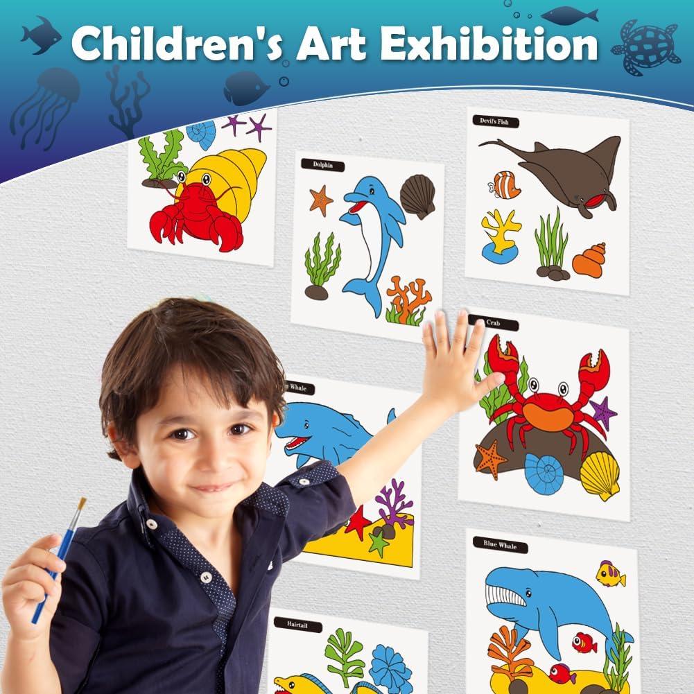 Libro para Pintar con Agua YMluky Animales Marinos 20 Páginas