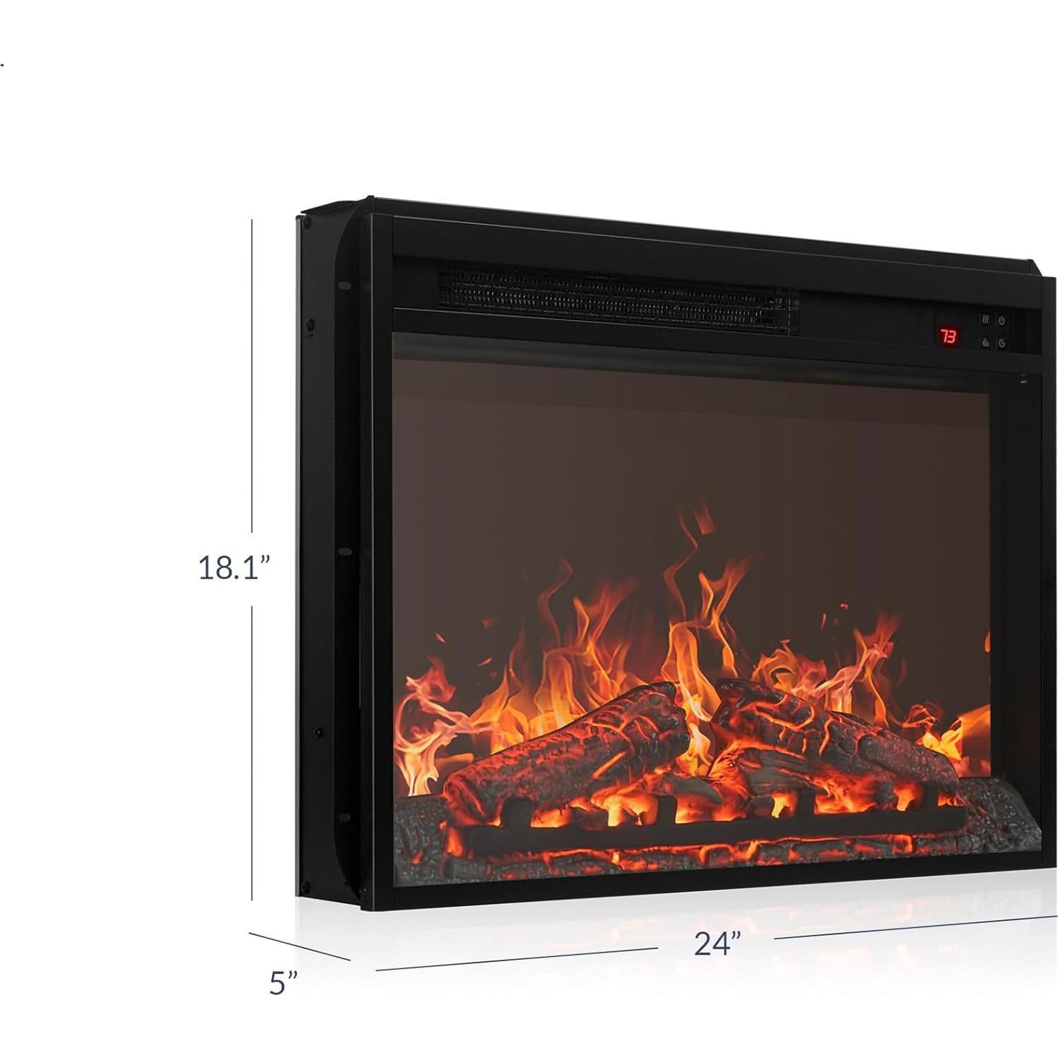 Insertar Chimenea Eléctrica BELLEZE 61cm con Control Remoto