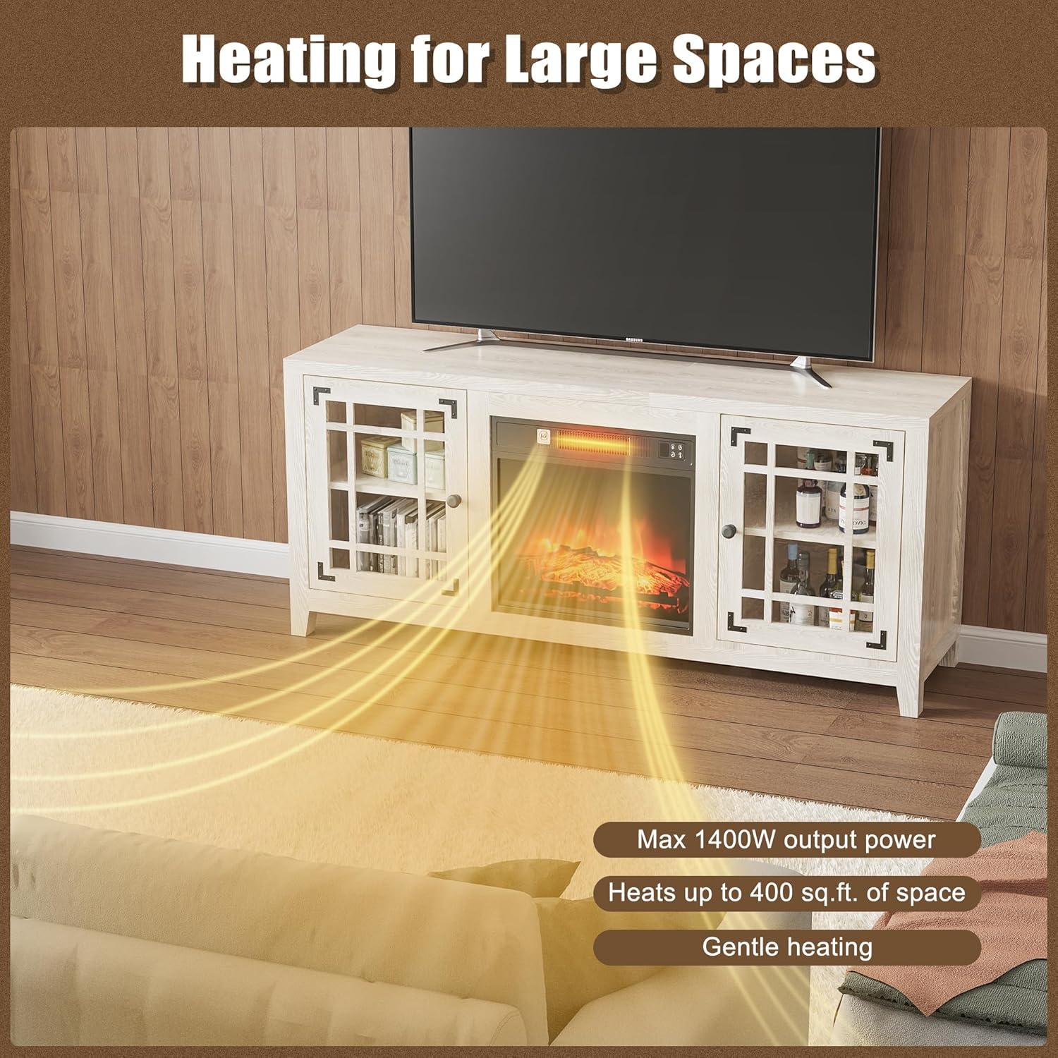 Chimenea Eléctrica Empotrada TRONLEE 18" 1400W con Control Remoto