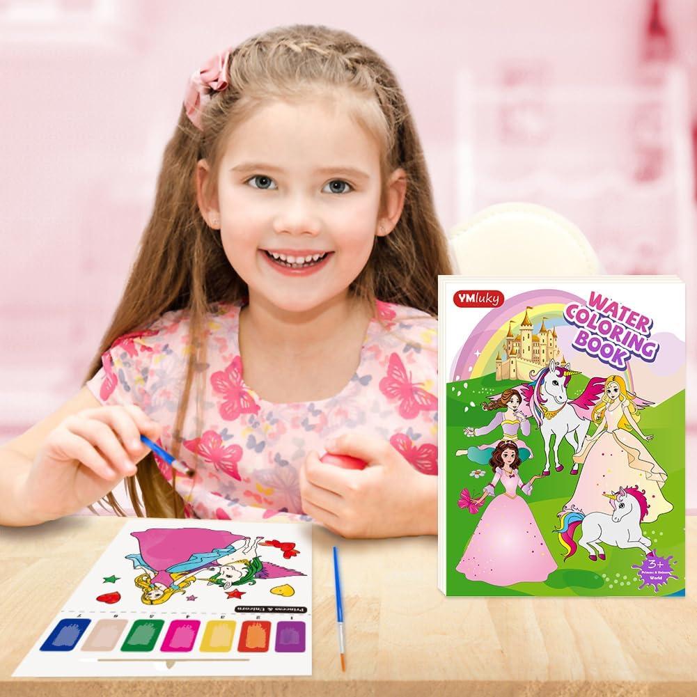 Libro para Pintar con Agua YMluky Princesa Unicornio