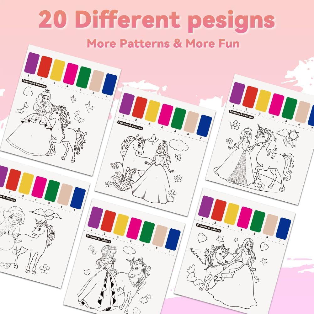 Libro para Pintar con Agua YMluky Princesa Unicornio