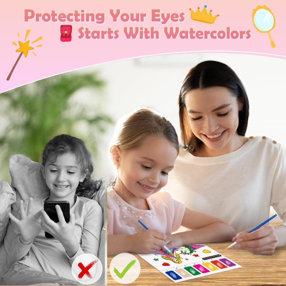 Libro para Pintar con Agua YMluky Princesa Unicornio