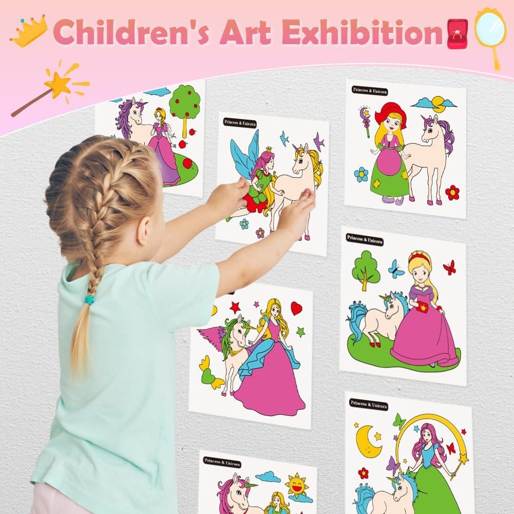 Libro para Pintar con Agua YMluky Princesa Unicornio