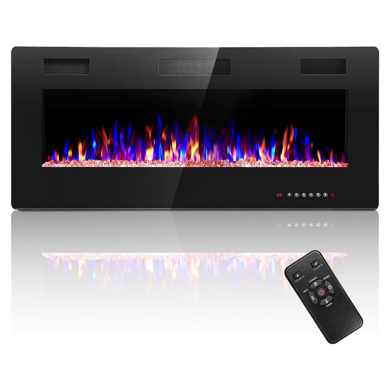 Chimenea Eléctrica Crzoe 91.4 cm con Control Remoto y Temporizador