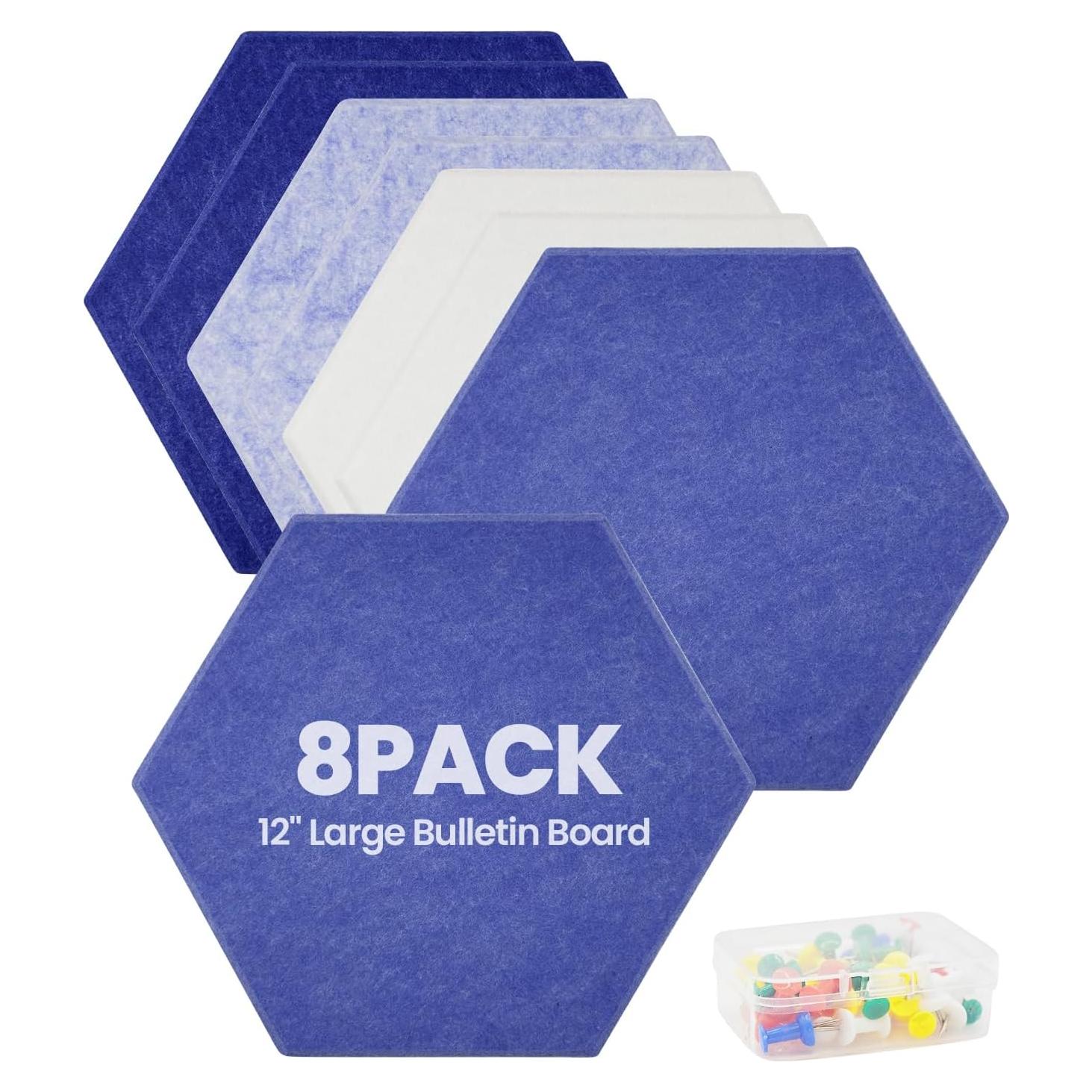 Paneles Acústicos Hexagonales Aipiahio 8 Piezas Azul 30x25.9 cm