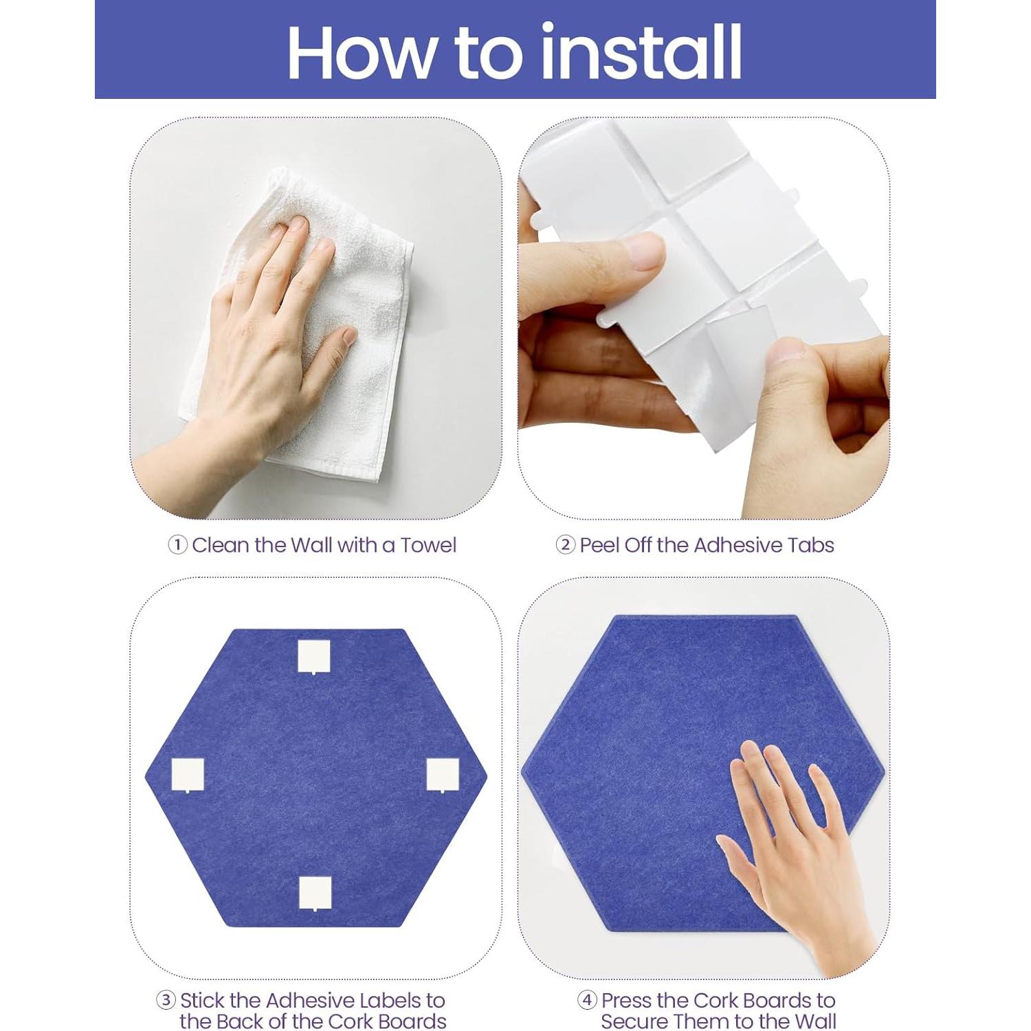 Paneles Acústicos Hexagonales Aipiahio 8 Piezas Azul 30x25.9 cm