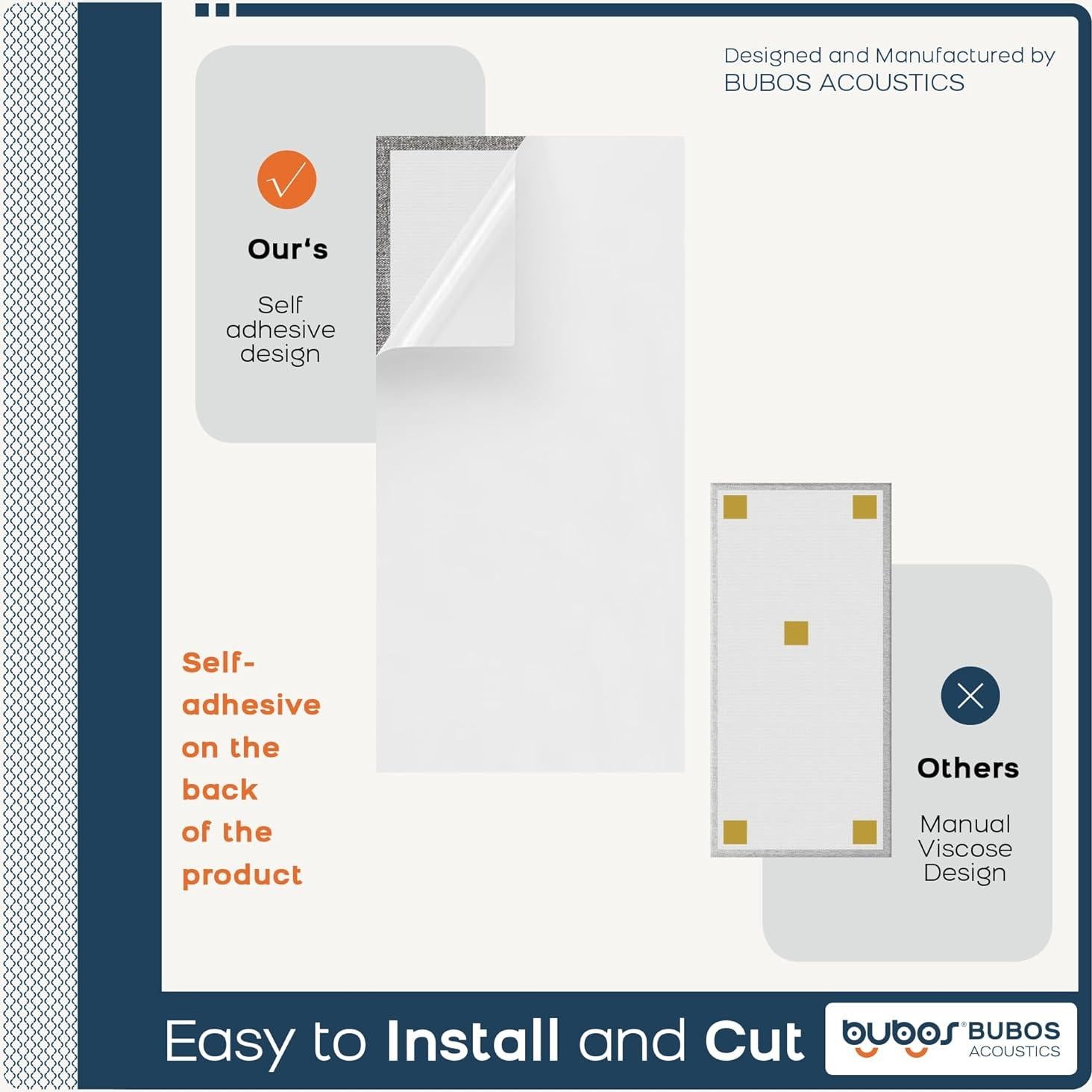 Paneles Acústicos BUBOS 4 PCS 60x30 cm Autoadhesivos Gris