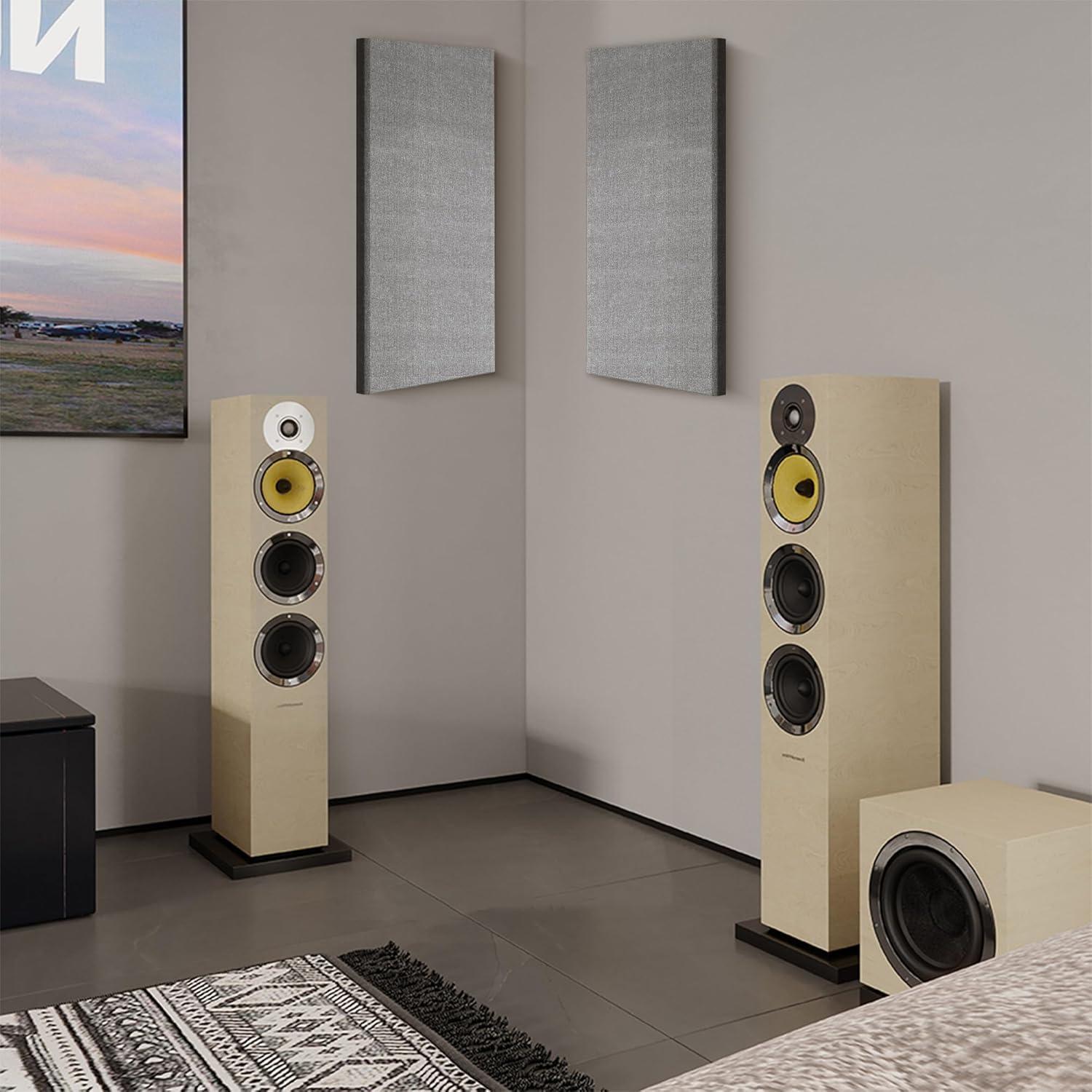 Paneles Acústicos BUBOS 4 PCS 60x30 cm Autoadhesivos Gris