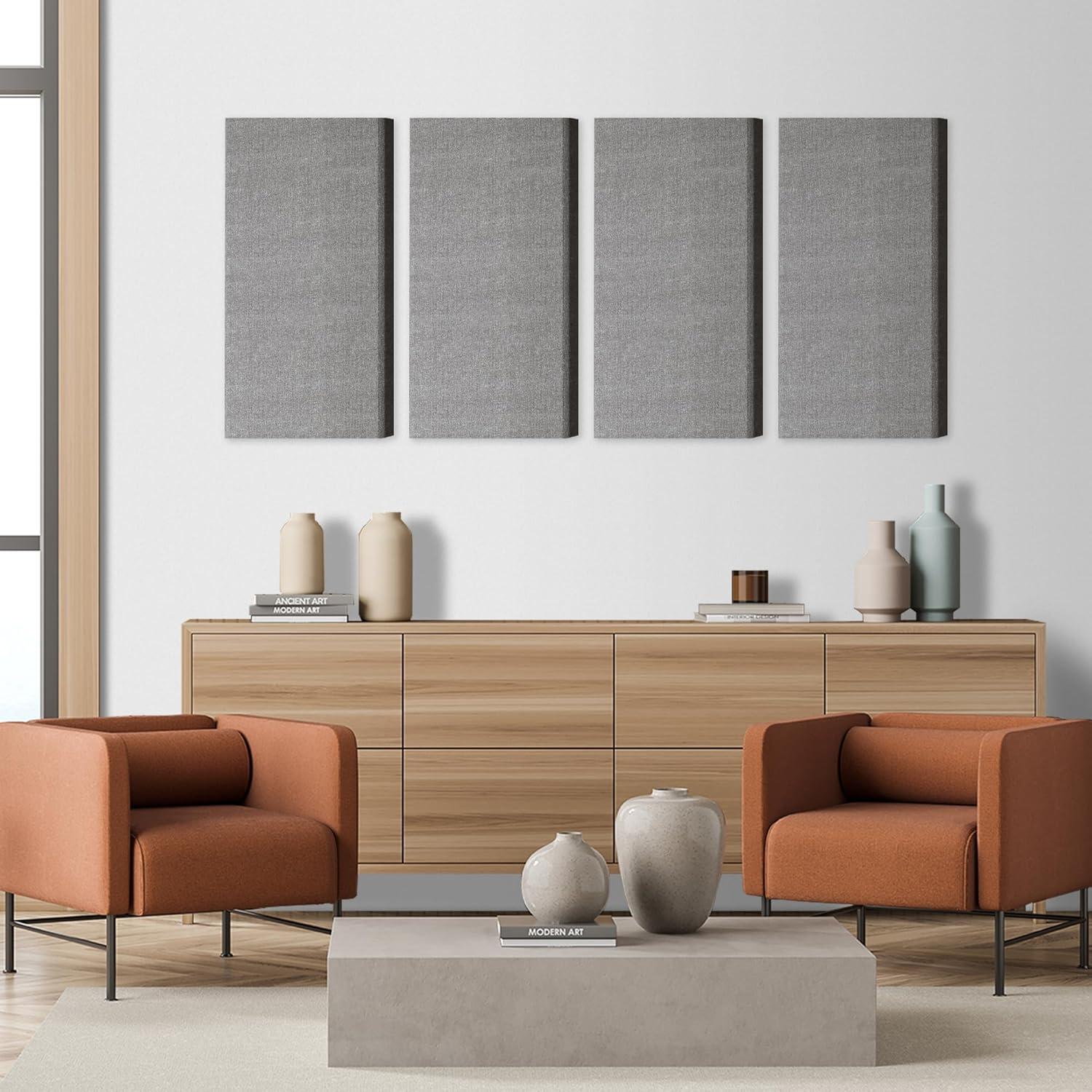 Paneles Acústicos BUBOS 4 PCS 60x30 cm Autoadhesivos Gris