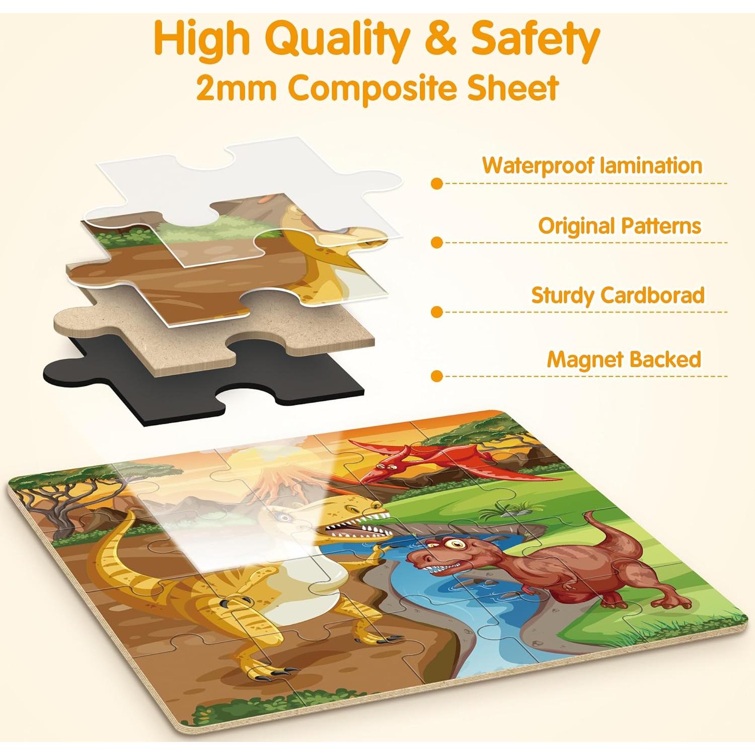 Rompecabezas Magnéticos Dinosaurios SYNARRY 20 Piezas 3-5 Años