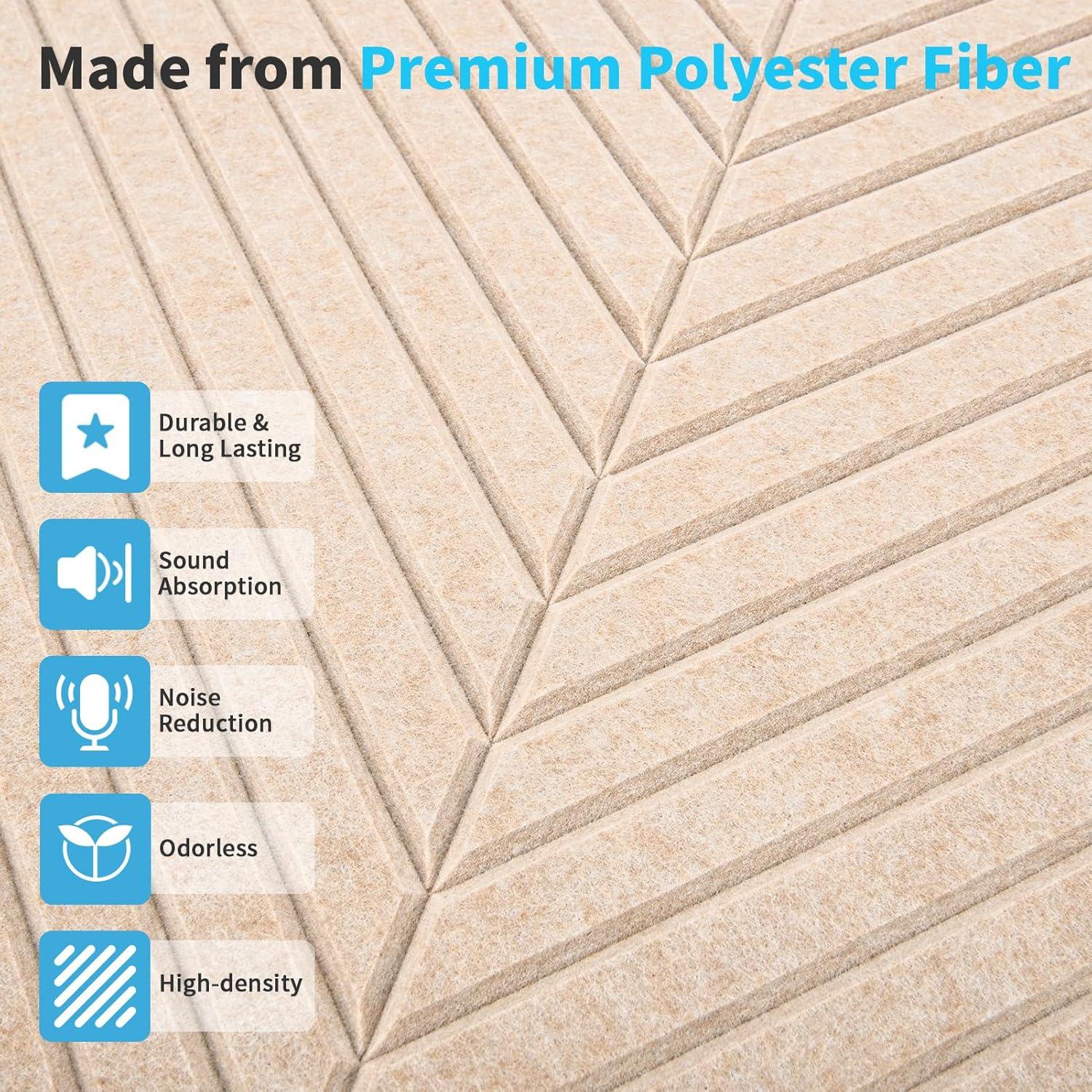 Paneles Acústicos Autoadhesivos Art3d 6 Unidades 61x61 cm Camello