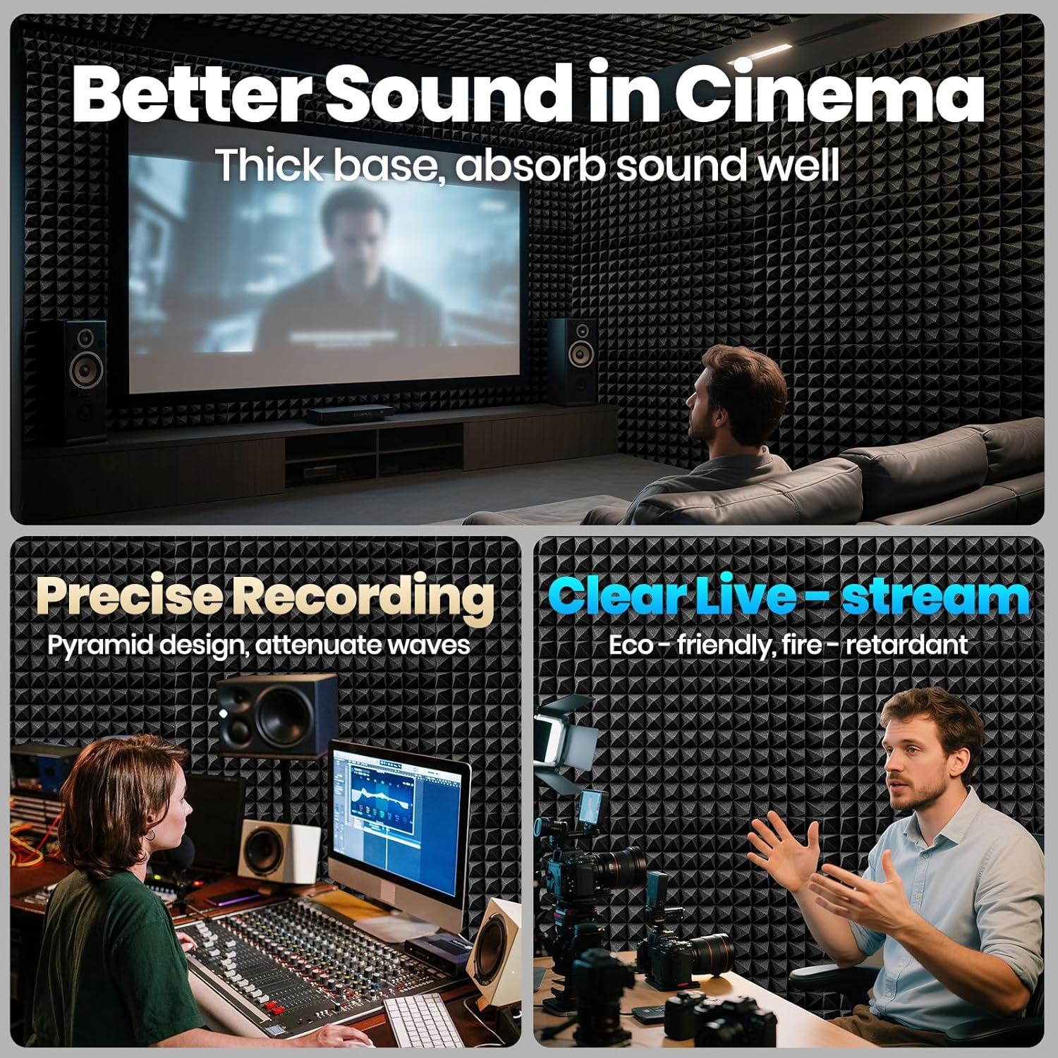 Paneles Acústicos Focusound 50 Piezas 5.08cm x 30.48cm